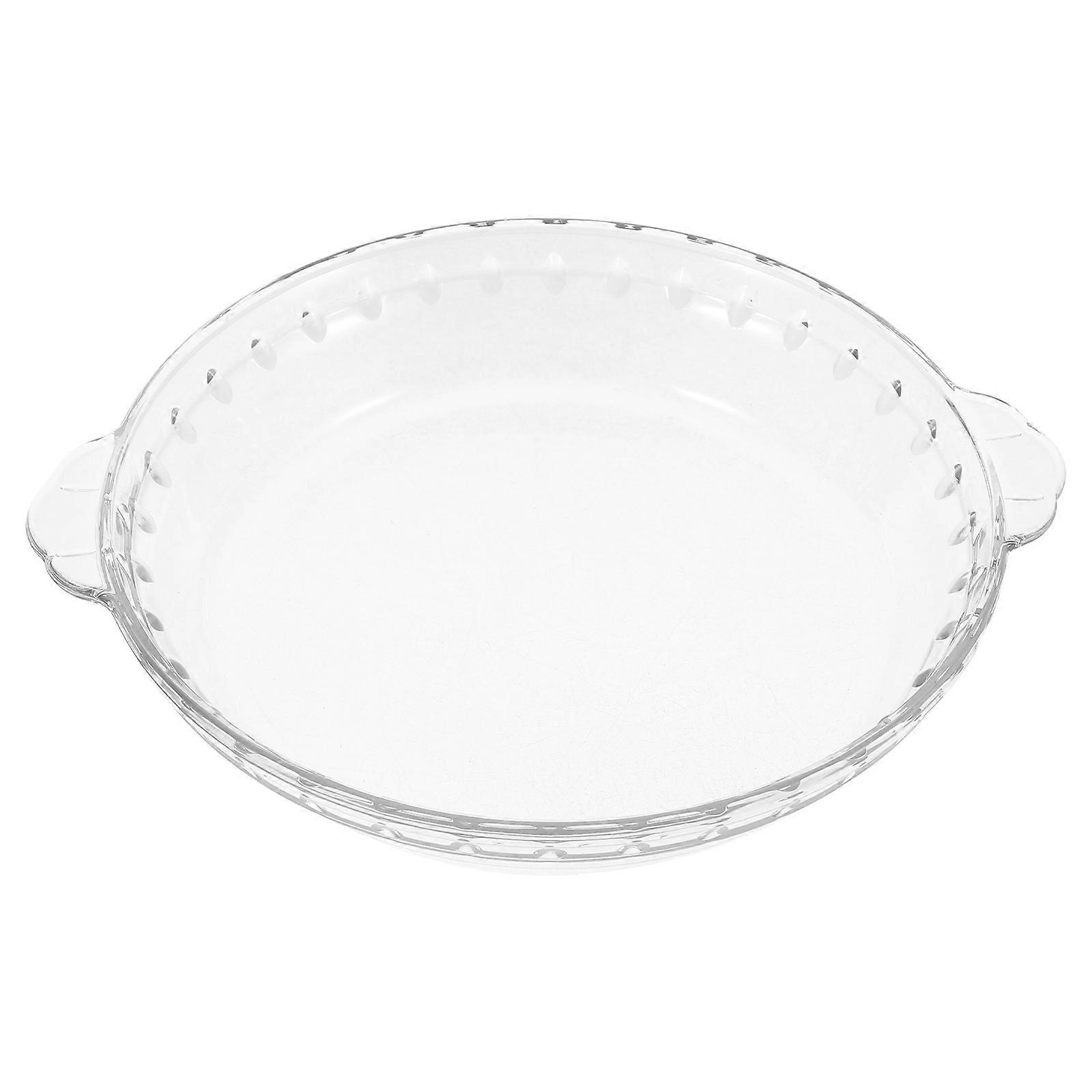 Glass Pie Pan for Baking Transparent Oven Pie Pan with Microwave Splatter Guard for Home