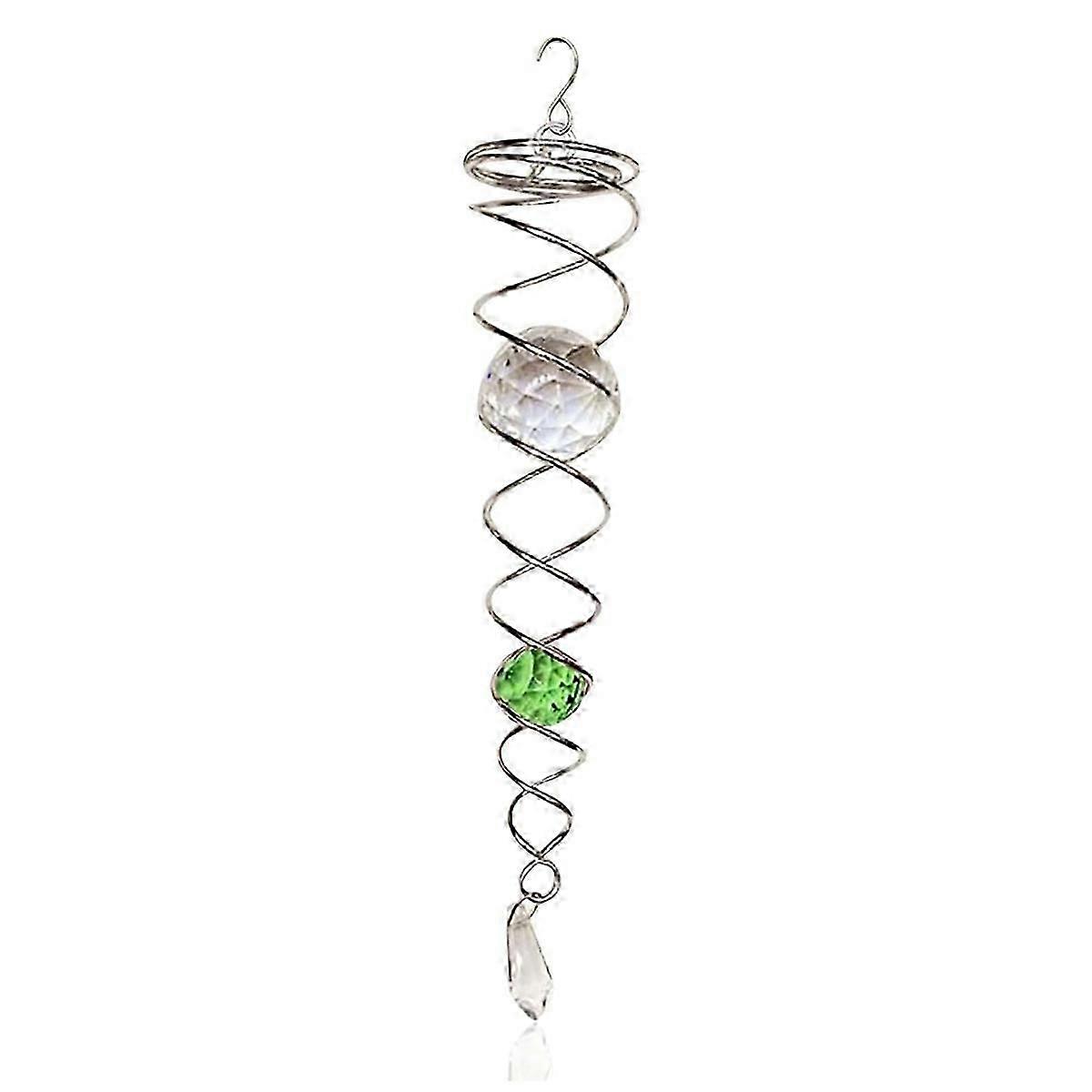 Green Gazing Ball Spiral Tail Wind Spinner Stabilizer