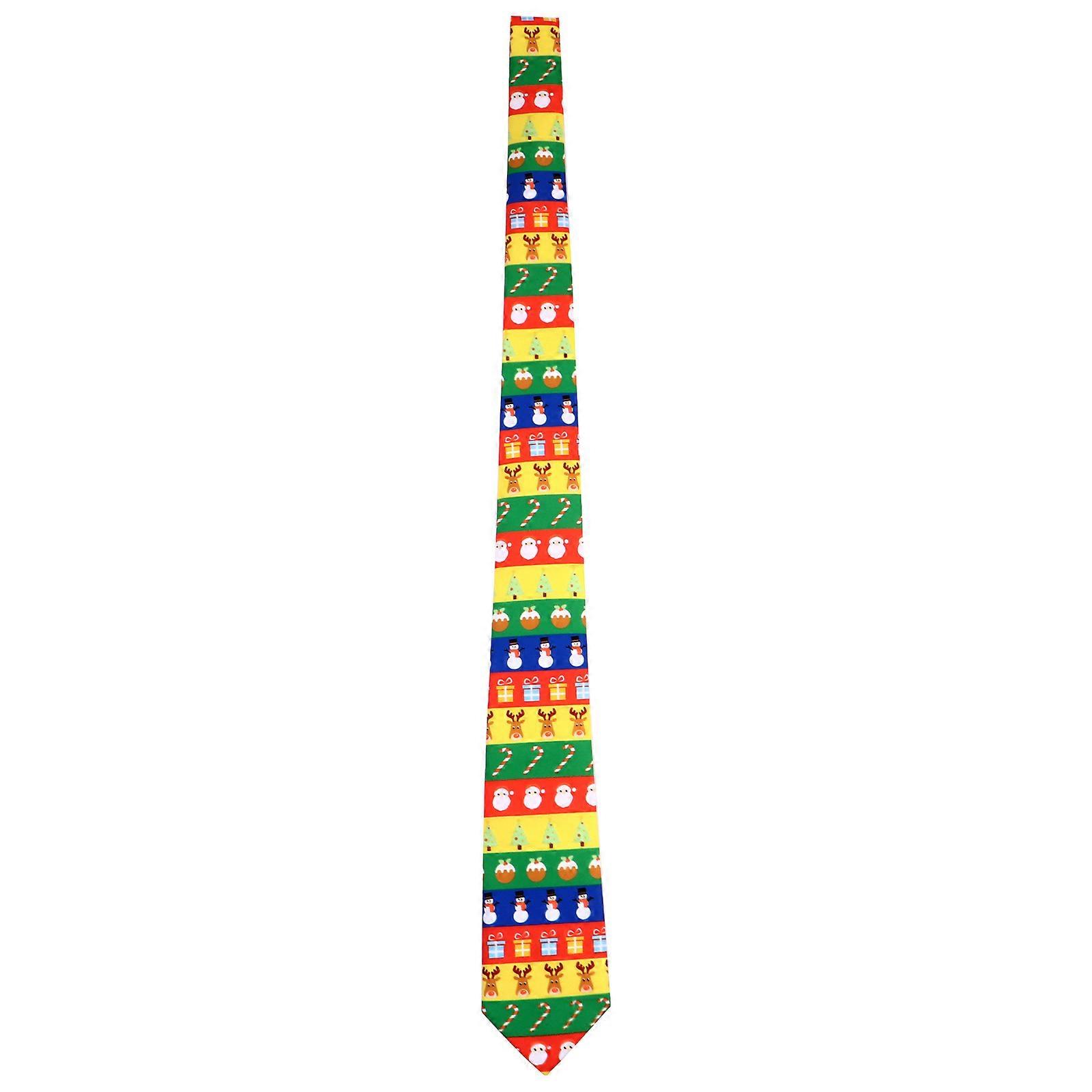Lustige Krawatten Herren Lightweight Folding Christmas Printing Tie Christmas Men Multi-Colored 143X8X0.5Cm Manual Tying 1Pc