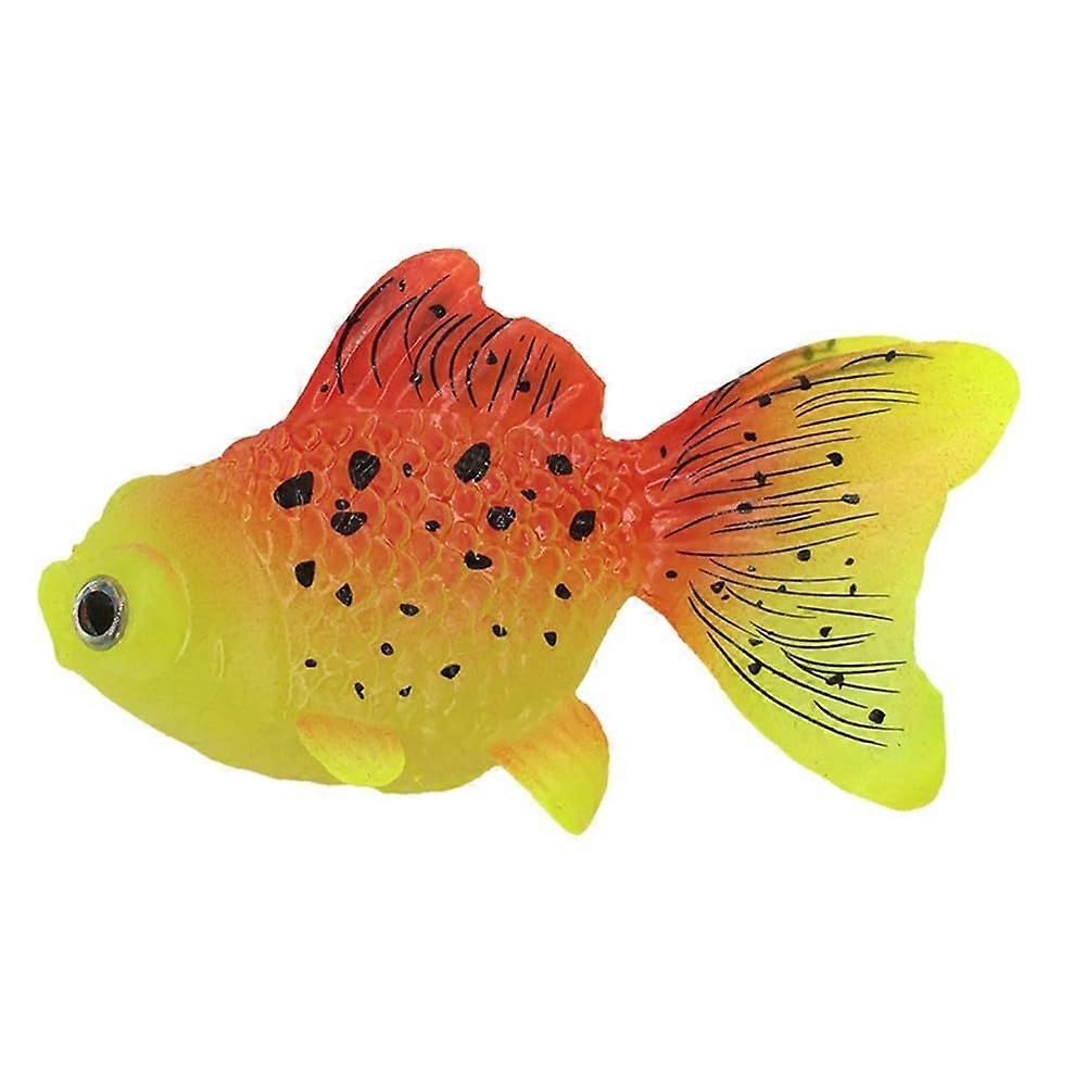 Luminous Artificial Fish, 1 Piece Silicone Floating Goldfish, Simulation Fish Toy for Bath Toy, Aquarium Decoration Colour 2