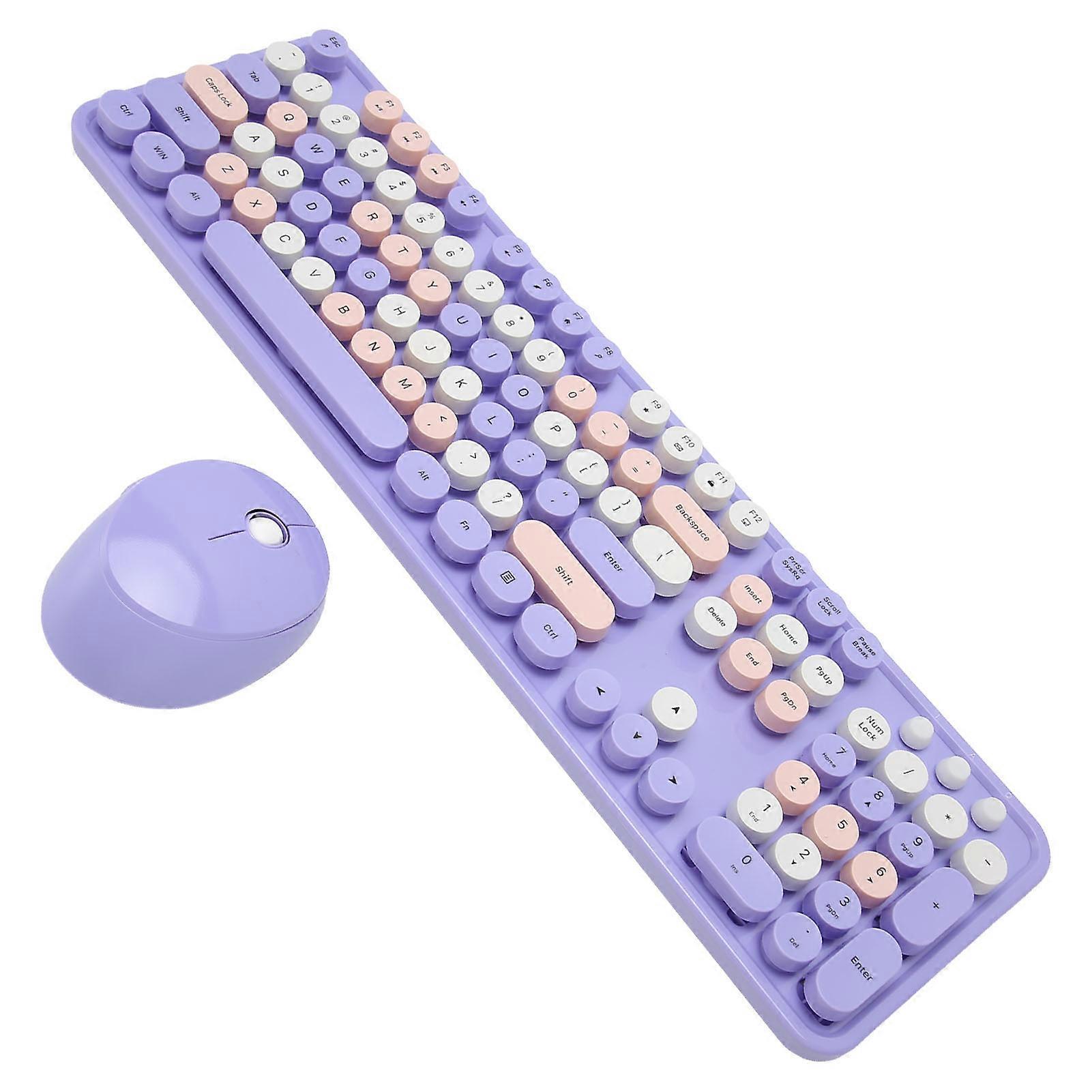 Wireless Keyboard Mouse Combo 2.4GHz 104 Keys Full Size Typewriter Keyboard 3 Adjustable DPI Mouse for Windows 