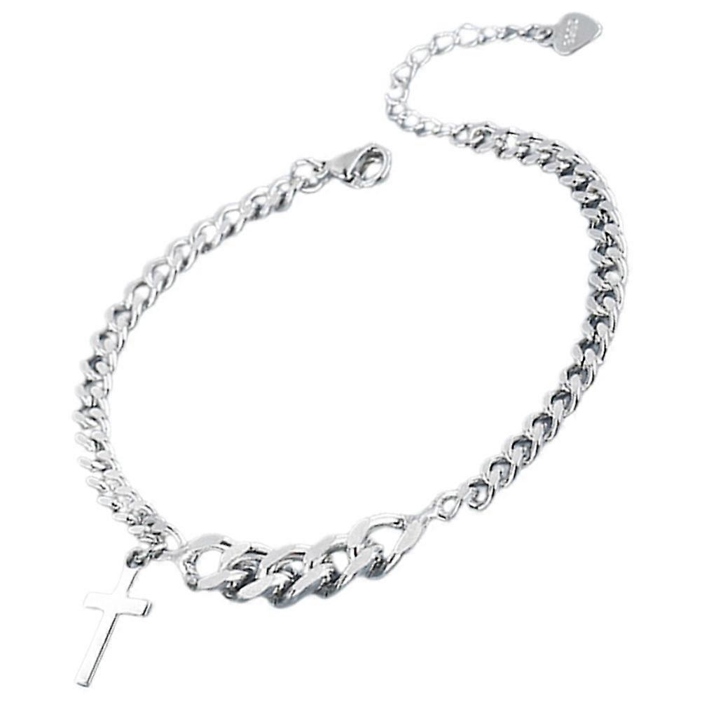 Bracelet à breloques croix pour bracelet délicat Chaîne à maillons durable Conception Épouse Mère Ami Accessoire de mode