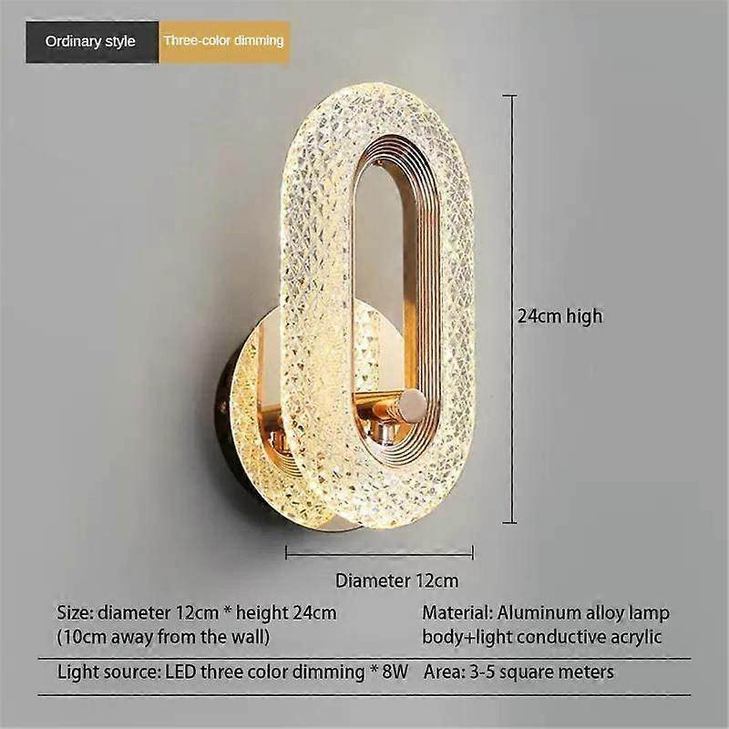 Decorative Lights Vacuum Wall Lamp Creative Styling Fashion Acrylic Lampshade Bedside Wall Lamp Simple Lamp Led Light Plating
