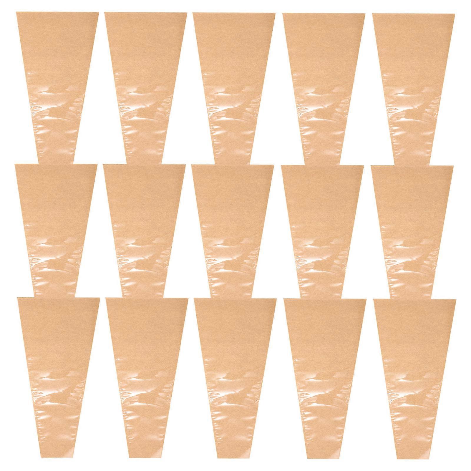 Bouquet Wrap Bags 50Pack Rectangular Floral Sleeves For Flower Store Use Chocolate Color 45X24CM