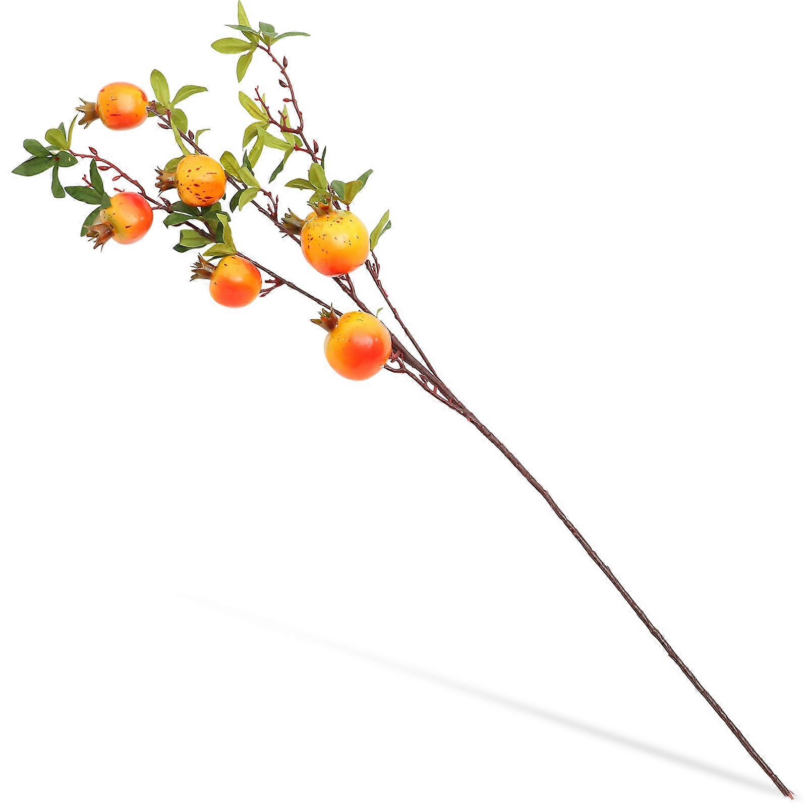 Simulated Pomegranate Branch Decorative Foams Stems for Decor Multi Color