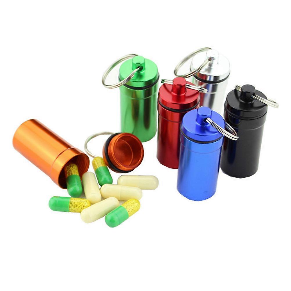 Aluminum Alloy Waterproof Bottle for Outdoor Use with Sealing Ring and Hanging Loop 6 Pieces Assorted Color
