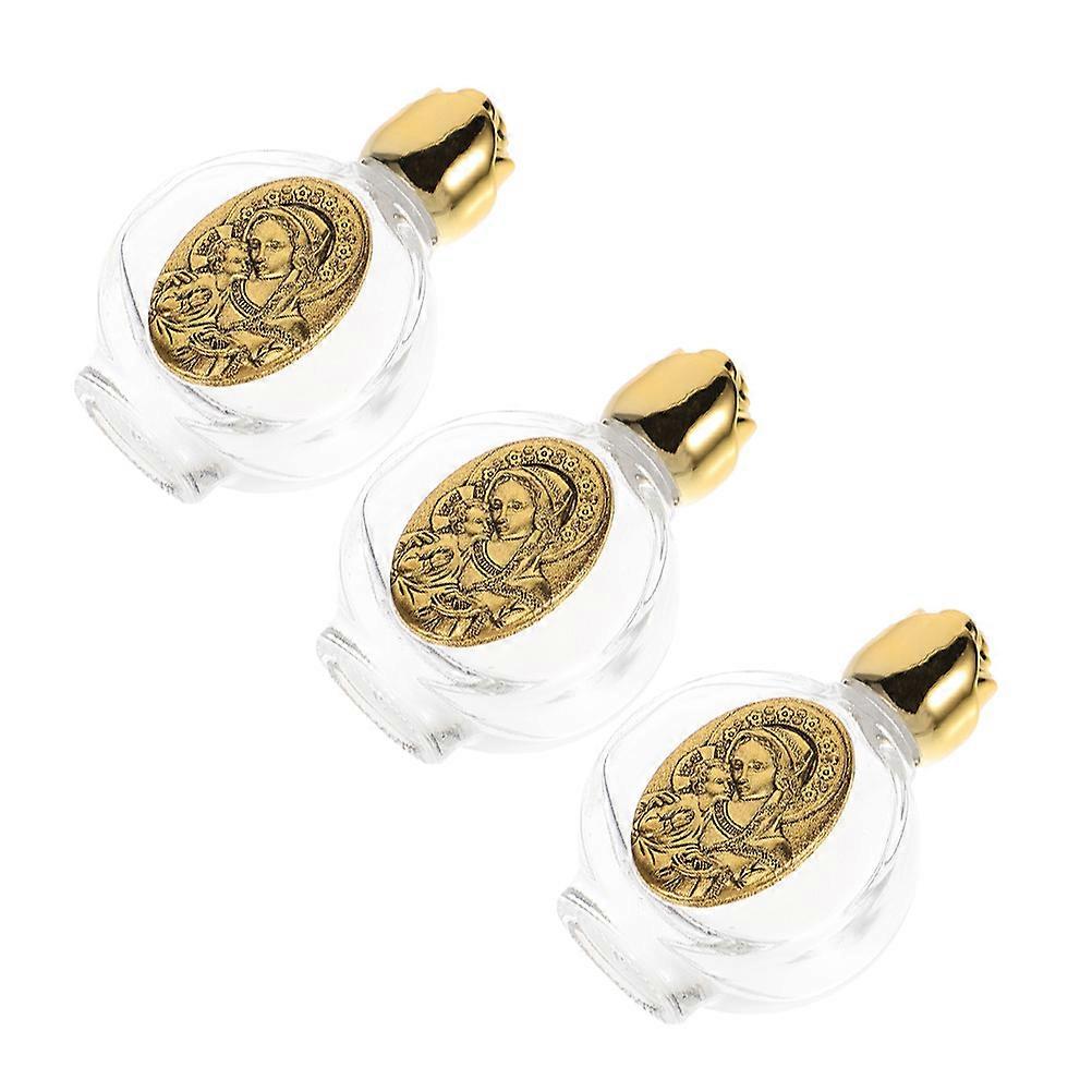 3pcs Refillable Glass Holy Water Bottles for Weddings, Parties, and Religious Occasions – Elegant Perfume Dispenser with Delicate Design for Travel