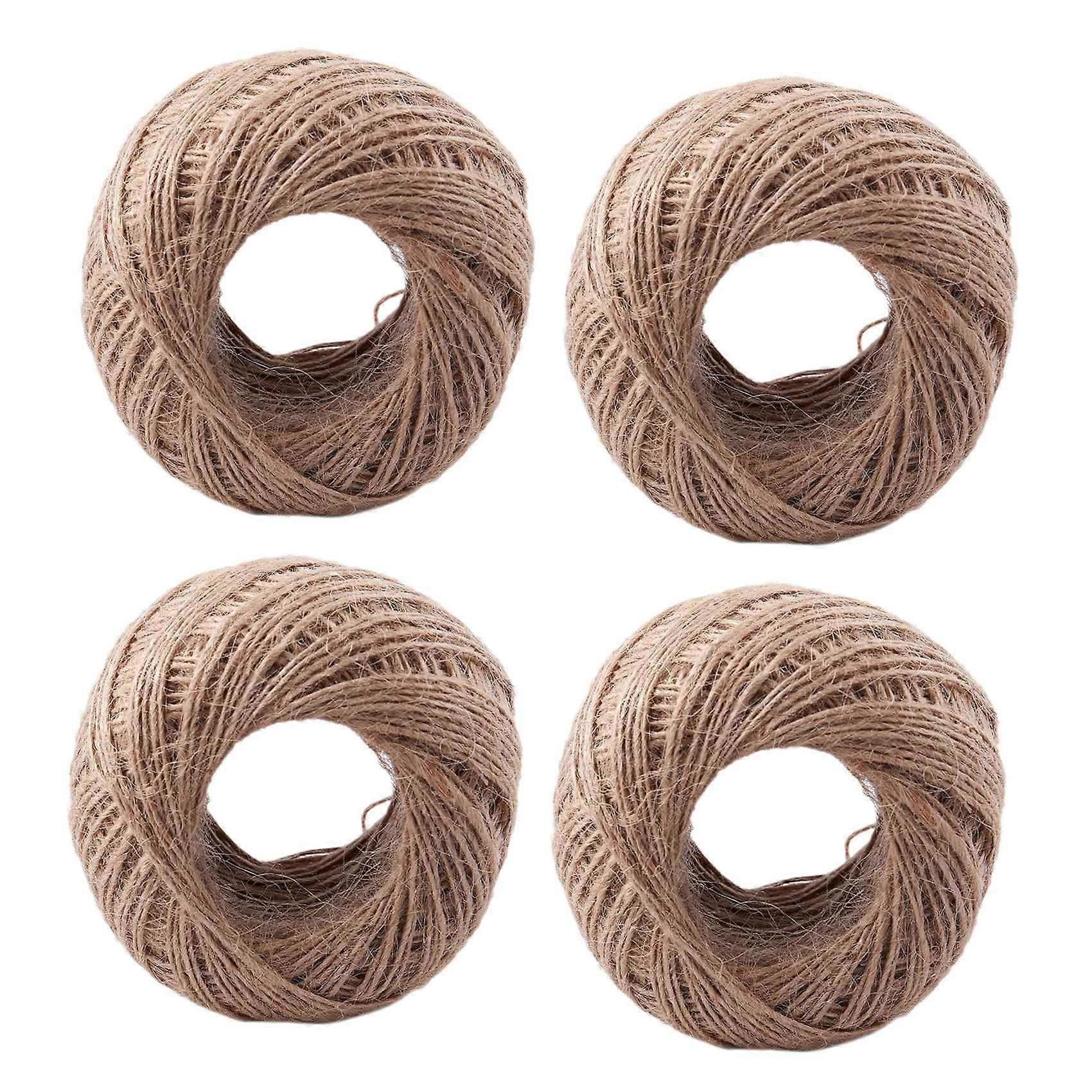 4pcs 100 Meter - Natural Textured Hessian Twine String 1mm