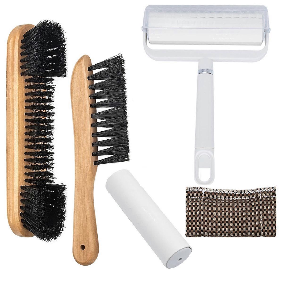 Pool Table Brush Set Wooden Handle Cleaning Tool Brush and Knife Brush for Pool Table Soft Nylon Br