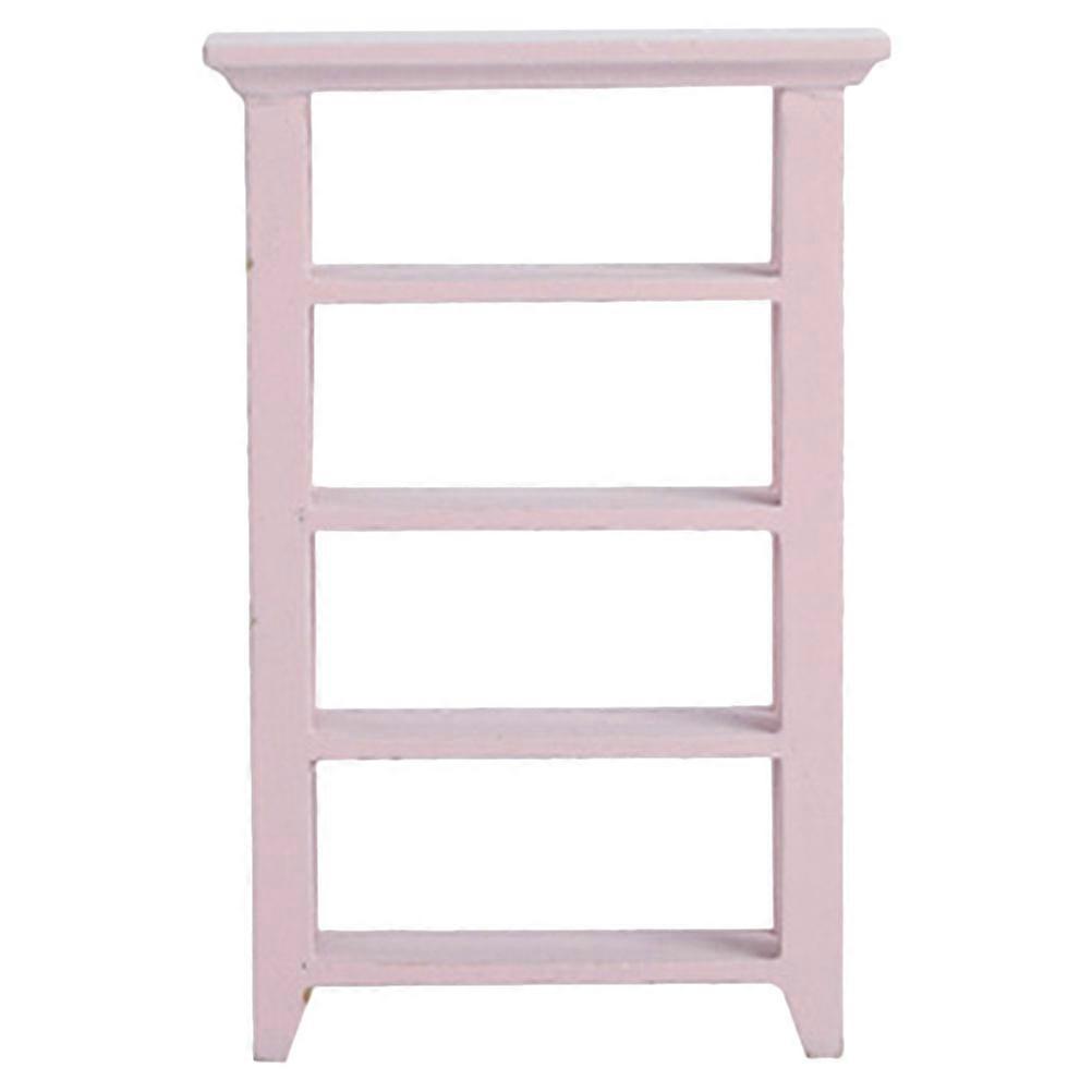 Wooden Miniature Dollhouse Furniture Display Rack with Smooth Finish for Books and Accessories Storage
