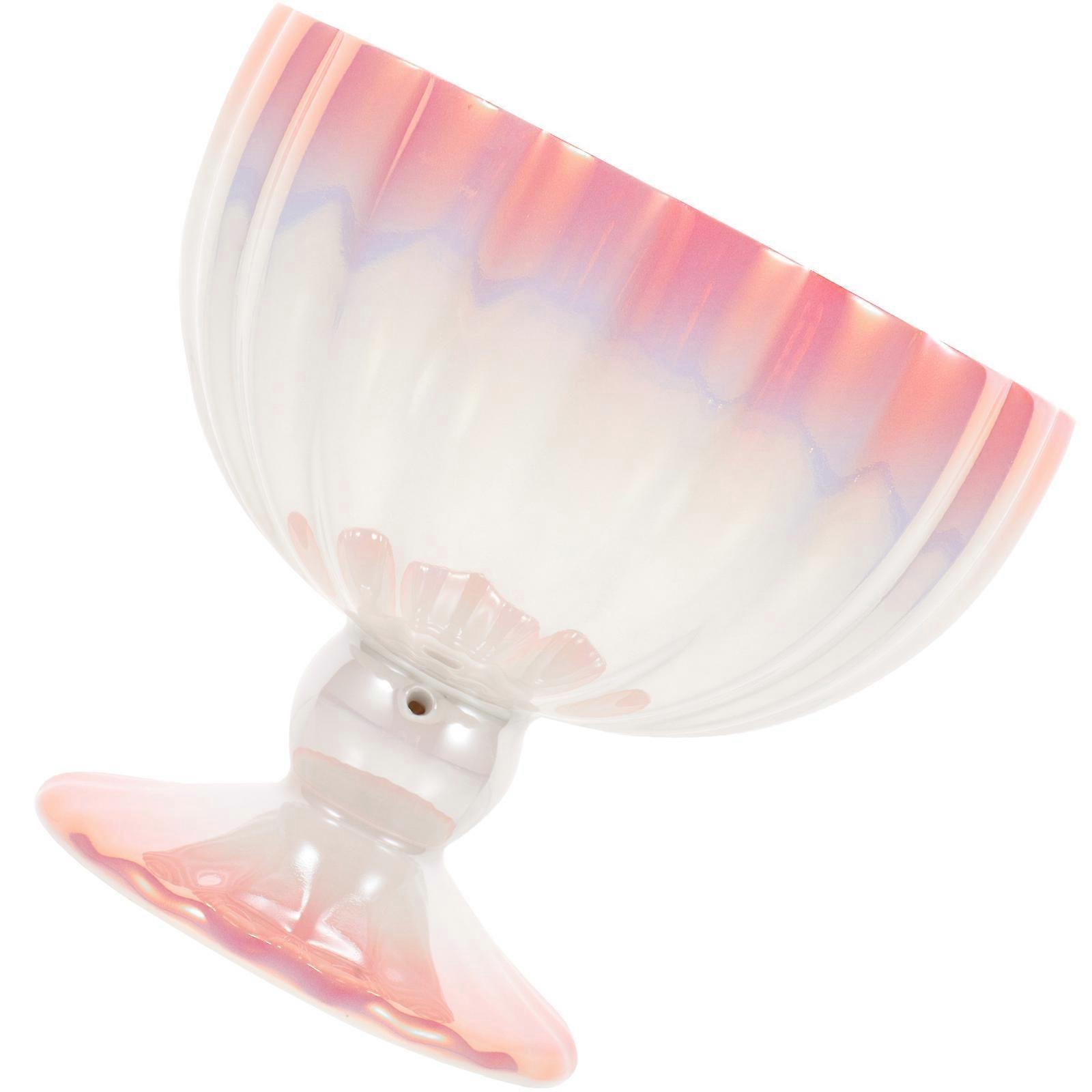 Pink Ceramic Dessert Cup for Storing Ice Cream Pudding Jelly with Smooth Surface and High Grade Material