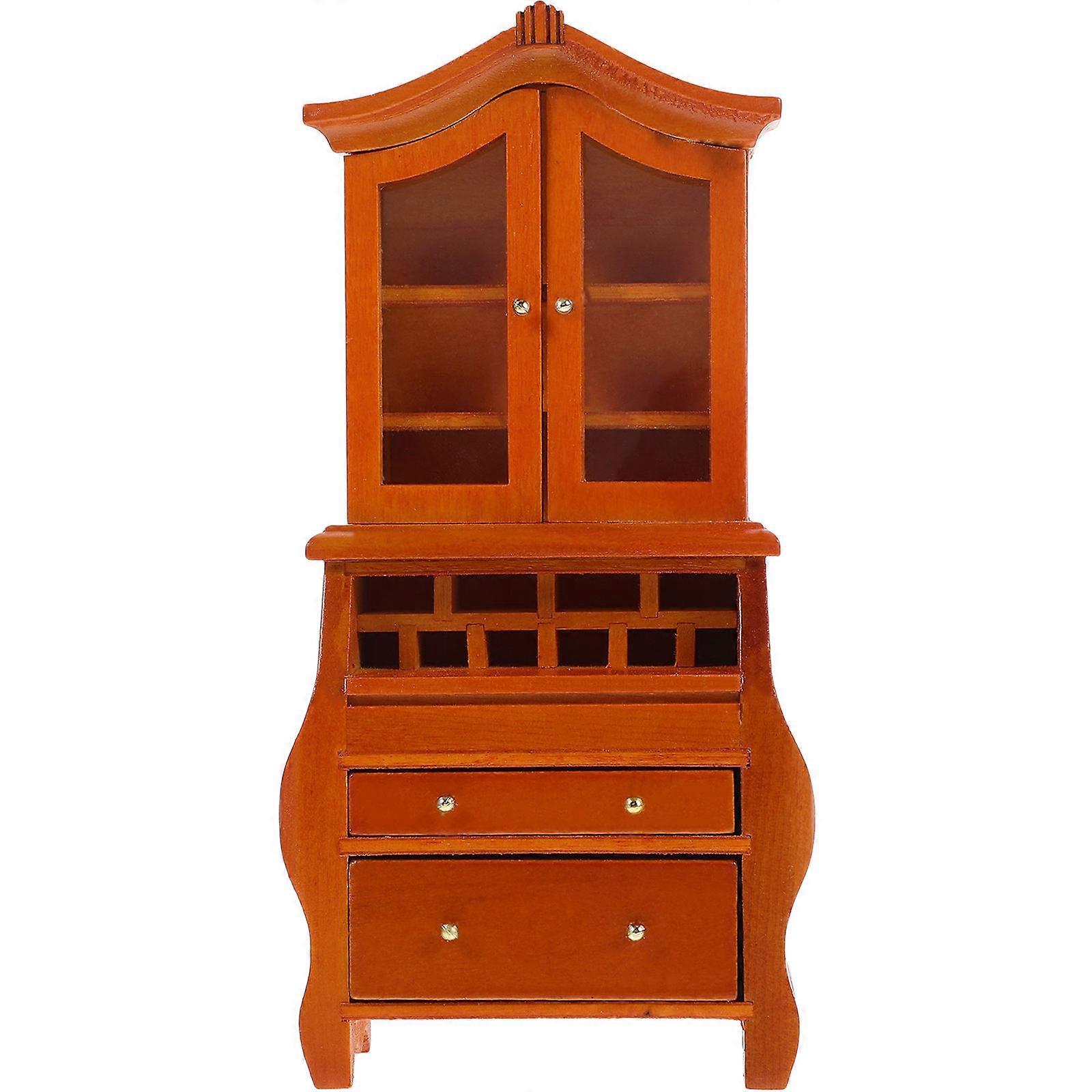 Miniature Wooden Dollhouse Bookshelf Display Cabinet – Lightweight Decorative Bookcase Model for DIY Dollhouse Scenes