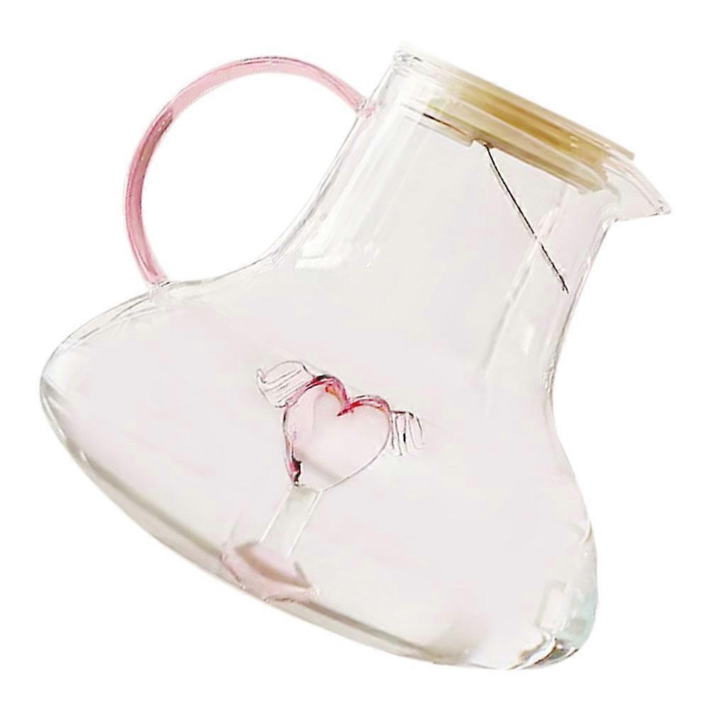 Glass Water Container Iced Tea Pitchers Large Capacity Transparent Simple 17.50X17.00X15.50CM 1Pack