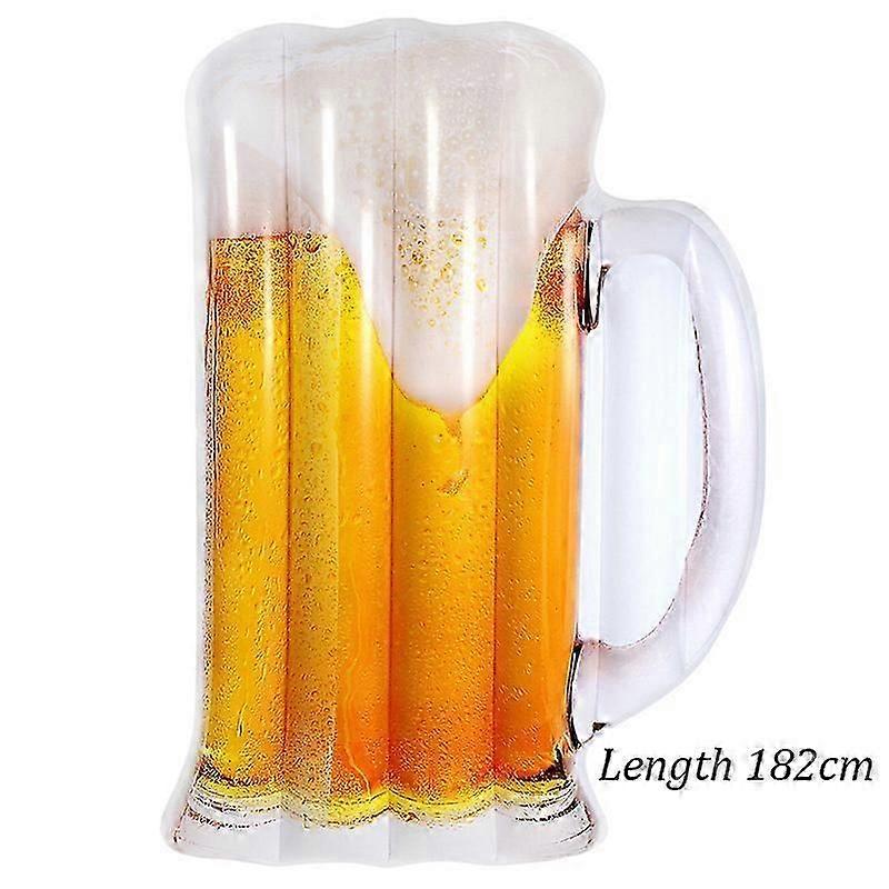 182cm Beers Mug Shape Floating Water Hammock Lounge Chair Swimming Pool Inflatable Float Rafts for Summer Beach Supply