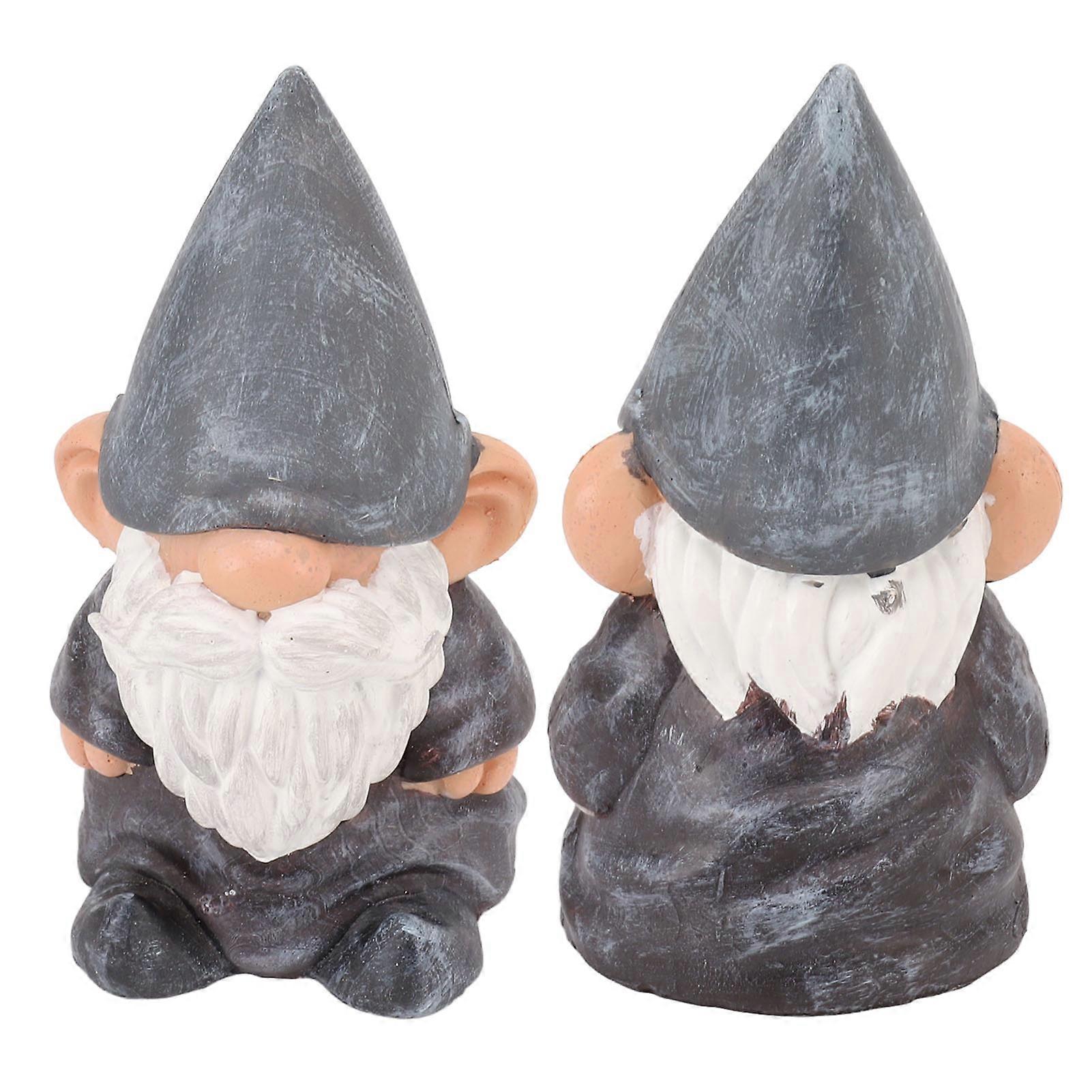 Garden Gnome Resin Structure Stable Bottom Retro Style Gnome Figurine for Patio Porch Decorations Pointed Head Brown 