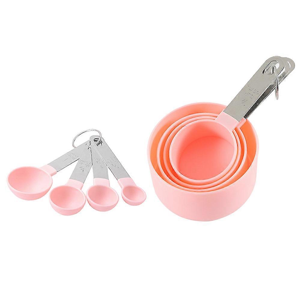 Accurate Measuring Set of Stackable Measuring Cups Spoons for Kitchen Tools in Pink Color 1 Set