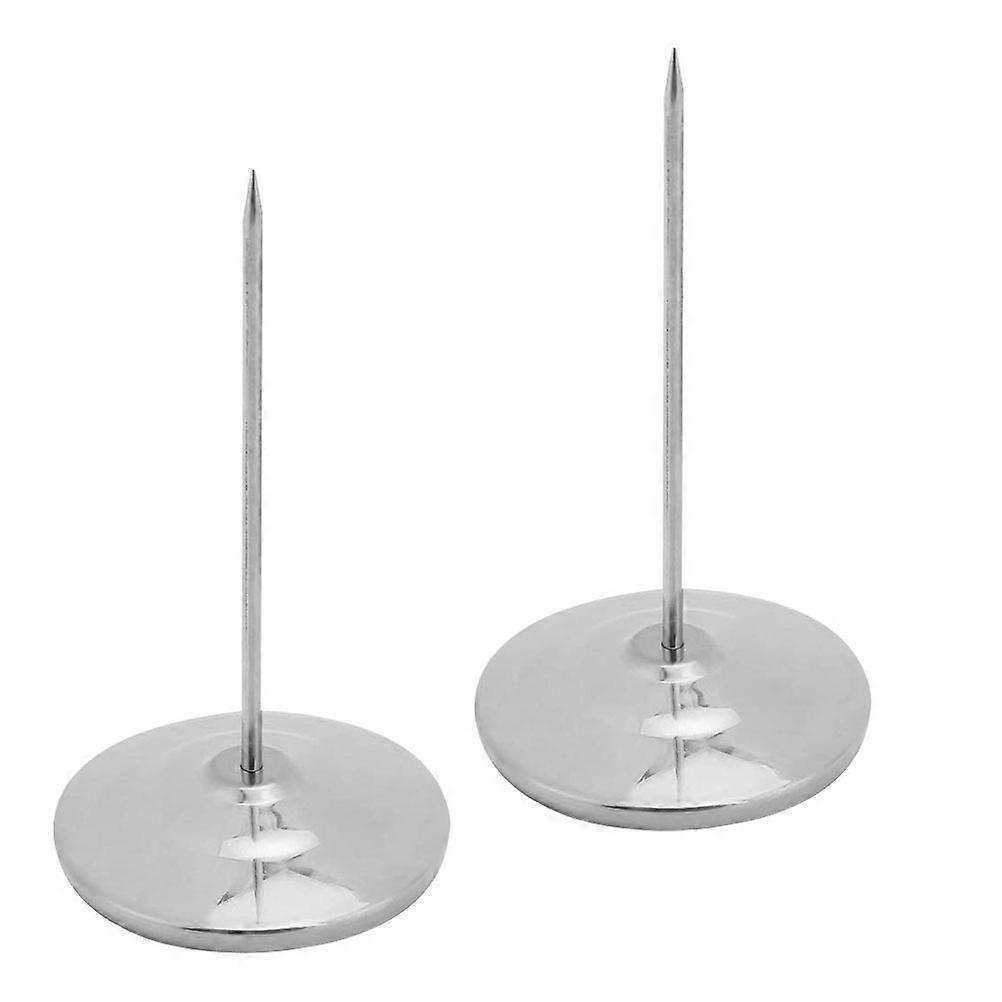 Metal Ticket Spike Memo Holding Tool For Office Use Restaurant Use Silver 2Pcs