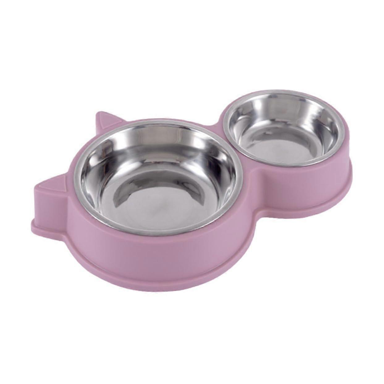 1 set of practical cat and dog bowl nonslip food and water dishes in cute animal design, random color for pet feeding.