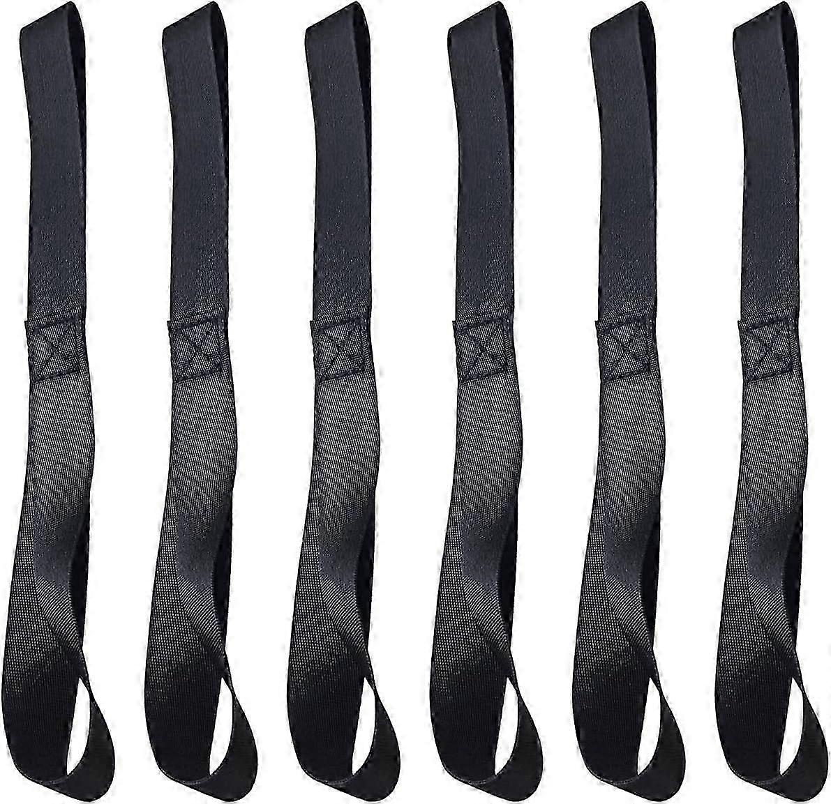 (6 Pack) Black Soft Loop Tie Down Straps 4500Lbs Breaking Strength and 1500Lbs Load Capacity, 12 * 1in Heavy Duty Tie Down Loops for Securing ATV UTV