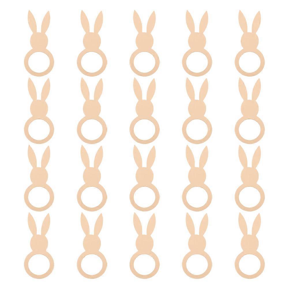 20Pcs Rabbit Shaped Napkin Holders Made Of Rustic Wood Perfect For Family Gatherings And Festive Occasions