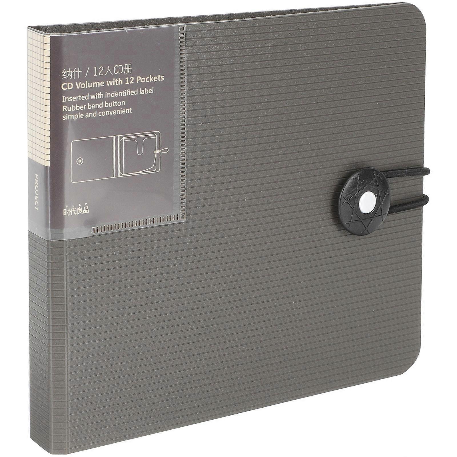 CD Media Collection Bag For Organization And Storage Purpose Grey Rectangular Carrying Design 1Pcs