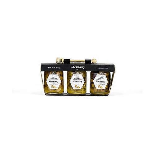 Pack honey with nuts and spoon 3 units