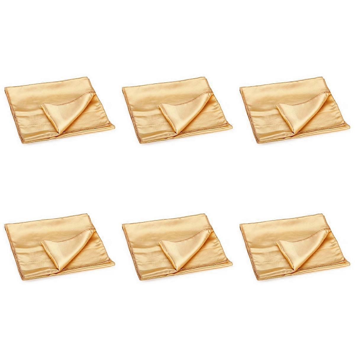 6X Runner Table Cloth Centre in Satin Gold 30 x 275 cm