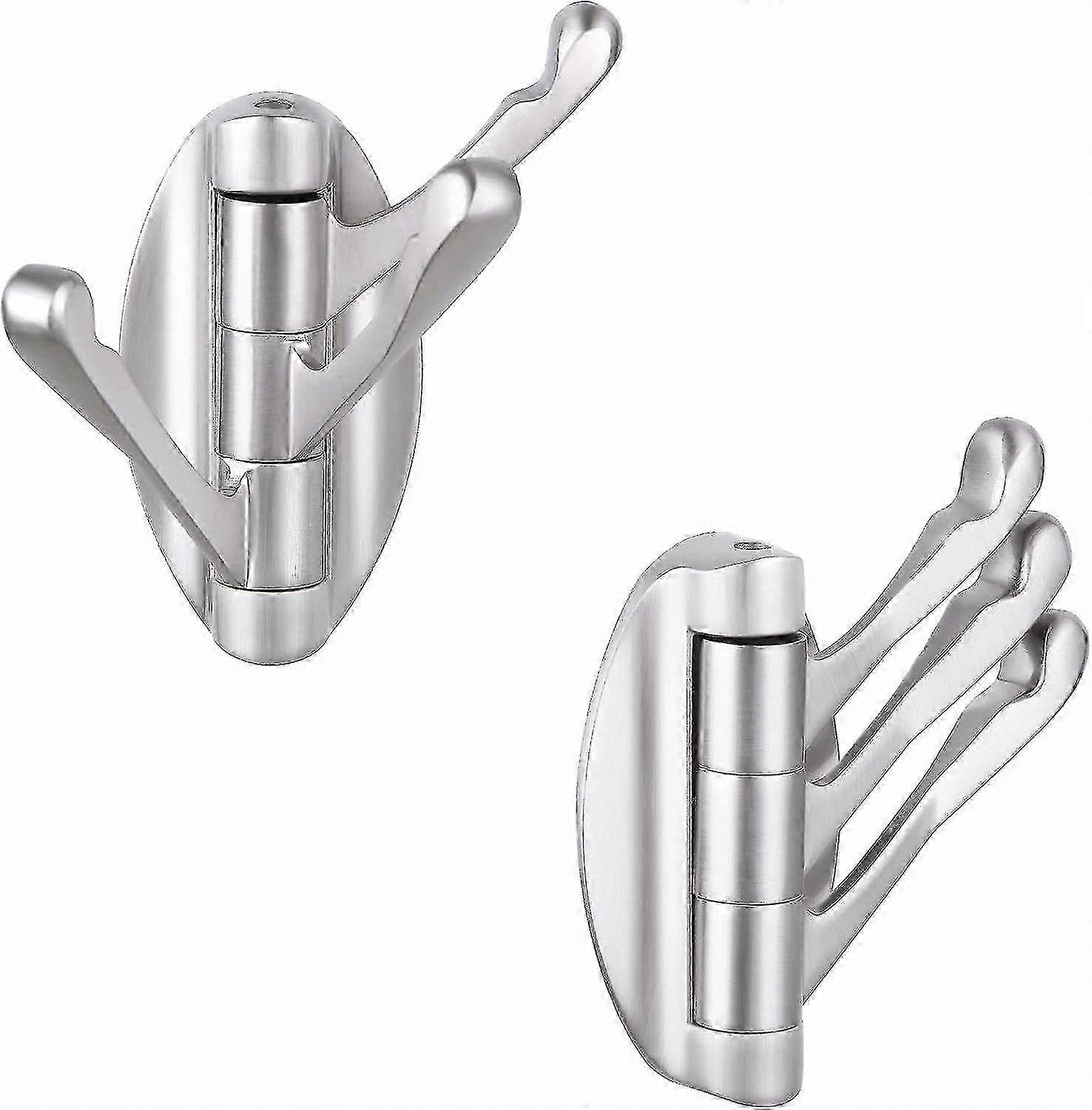 Adjustable Swivel Towel Hooks, 2-Pack Metal Coat Hooks with Flexible Angle Design for Home and Bathroom Use