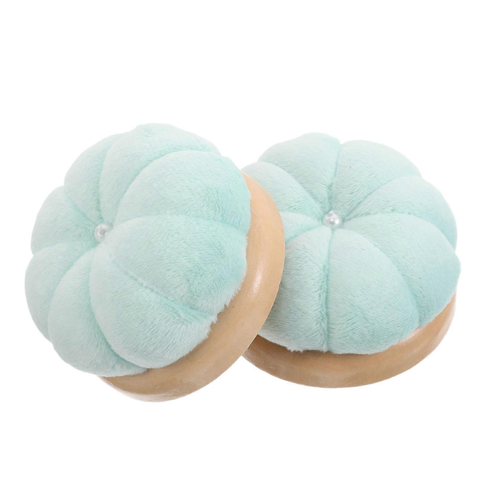 وسادة دبوس إبرة الخياطة 2 مجموعة شكل اليقطين محمول للمنزل مكتب السفر استخدام مواد مريحة تخزين مريح