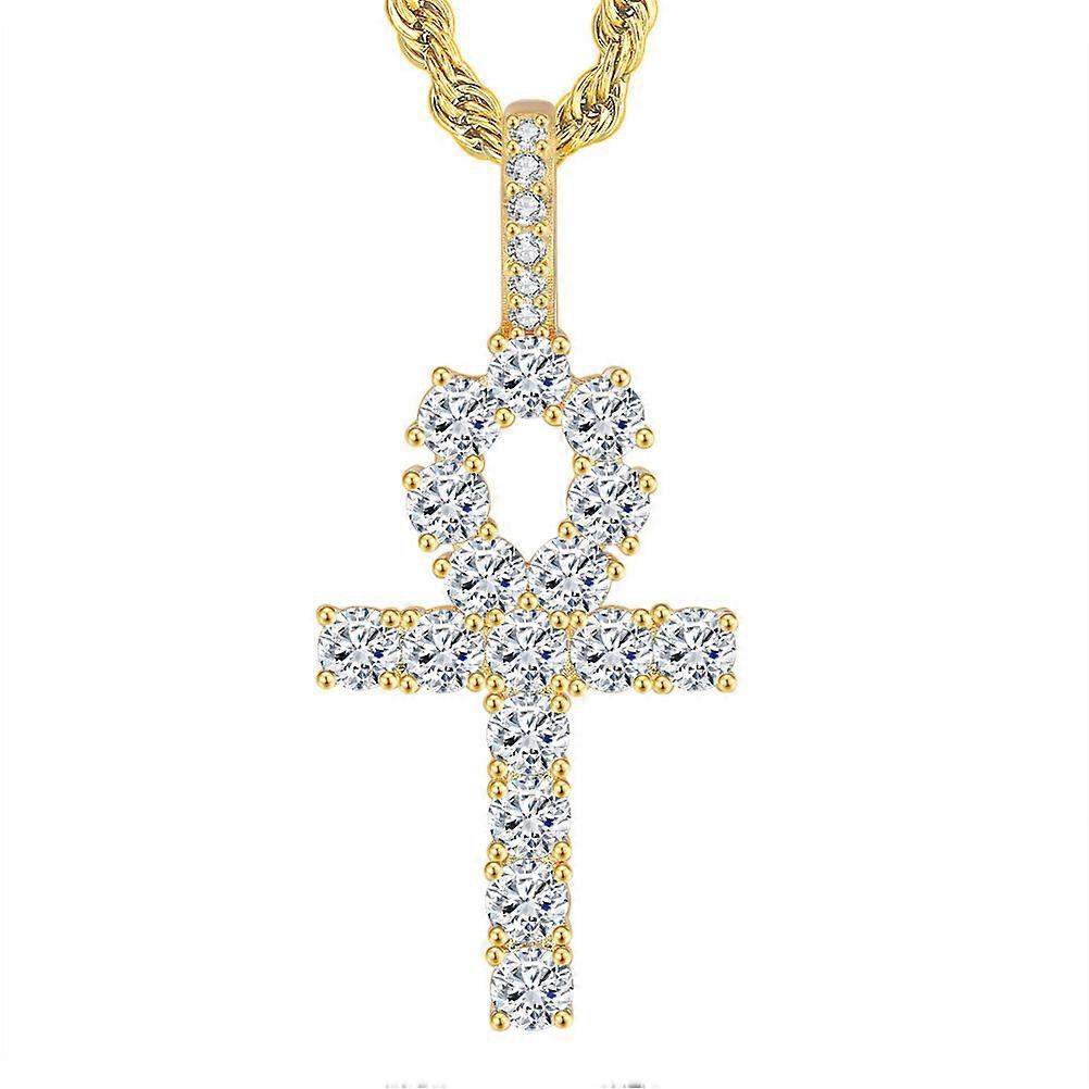 Trendy Pendant Necklace for Men and Women with Cross Shape in Assorted Color Copper for Daily and Party Accessory 1 Pcs