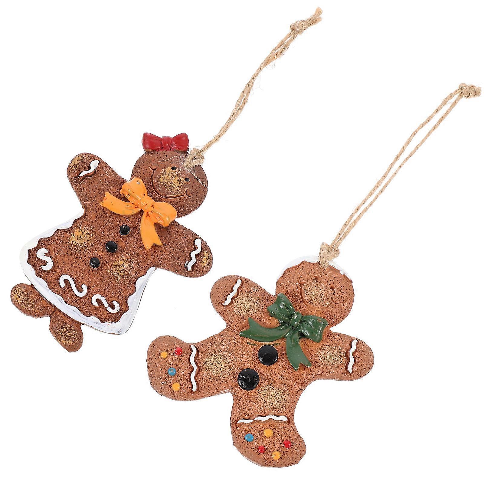 Christmas Tree Hanging Decor with Gingerbread Man Design, Festive Home Accessory
