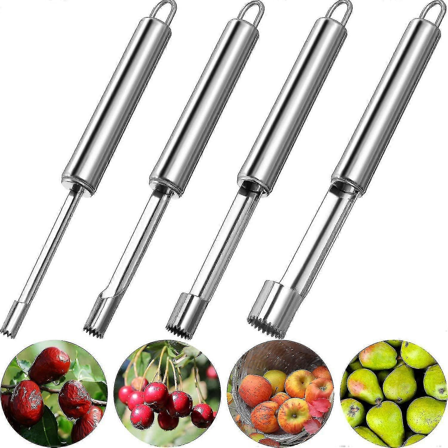 4pcs Multifunction Fruit Corer and Pitter Set, 4 Sizes