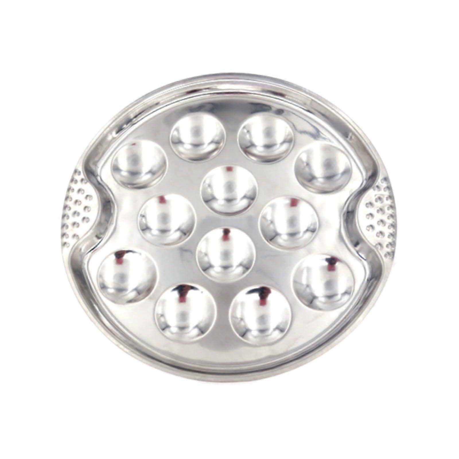 Escargot Baking Dish, Seafood Plate for Home, Restaurant, Hotel (Silver)