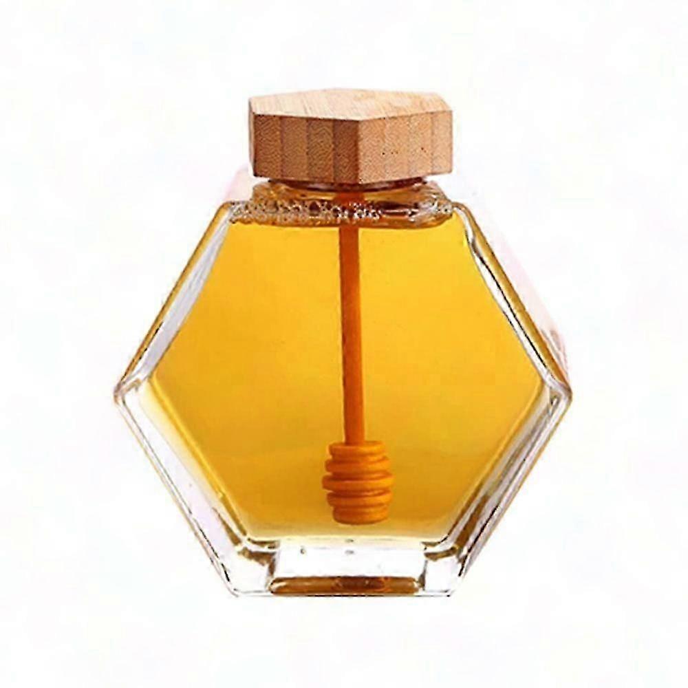 Honey Pot Jar with Dipper - Heat-Resistant Glass Honey Storage Container for Kitchen