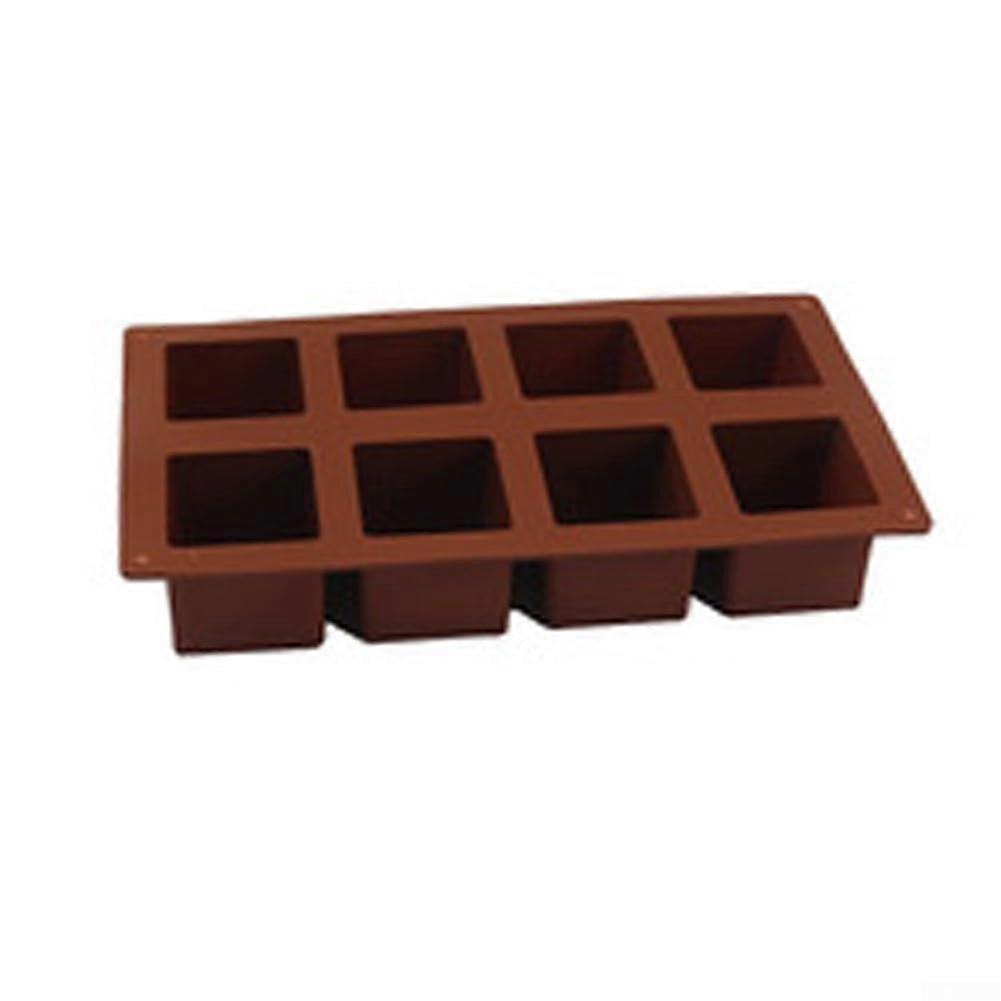 8compartment silicone mold for home baking, suitable for making desserts like mousse, jelly, pudding, and cakes with uniform portions.