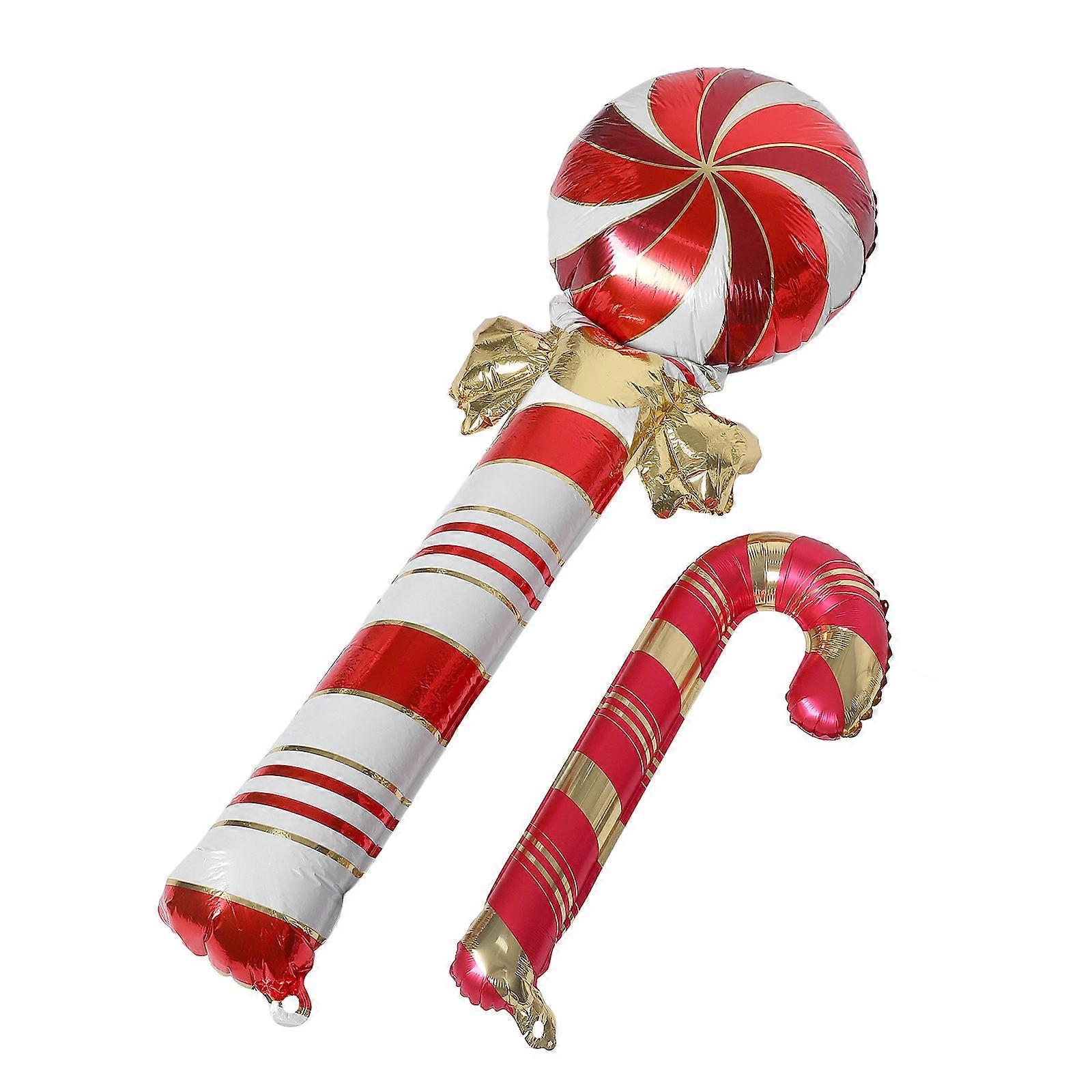 Christmas Candy Cane Foil Balloon – Large Inflatable Red Candy Stick Ornament for Holiday Decor, Photo Props & Seasonal Festival Celebrations