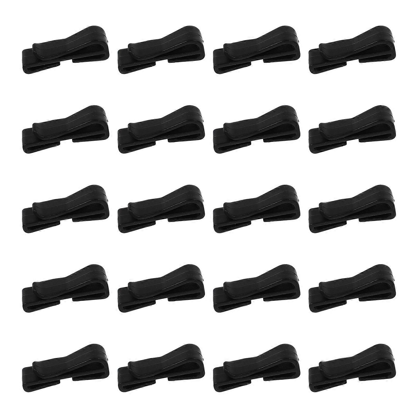 Black Plastic Belt Clips for Outdoor Use Durable and Lightweight with Fine Workmanship 20 Pieces