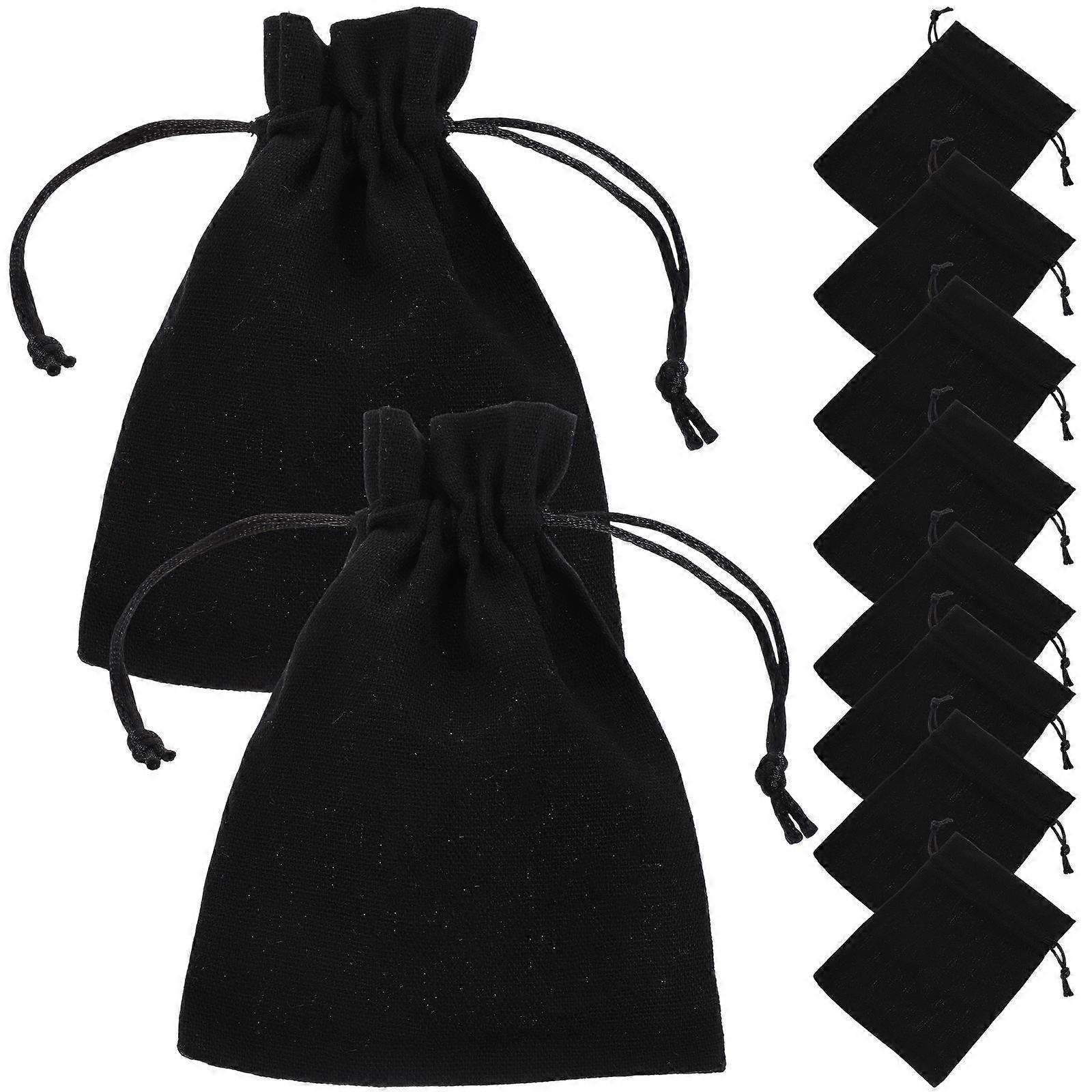 a polished and professional product description based on your input:

 

**10pcs Portable Drawstring Fabric Bags Jute Pouches for Jewelry, Wedding