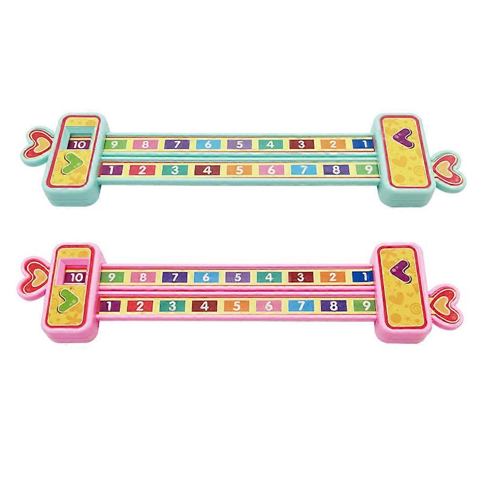 Pink Math Teaching Aids with Digital Ruler for Kids 3PCS Plastic
