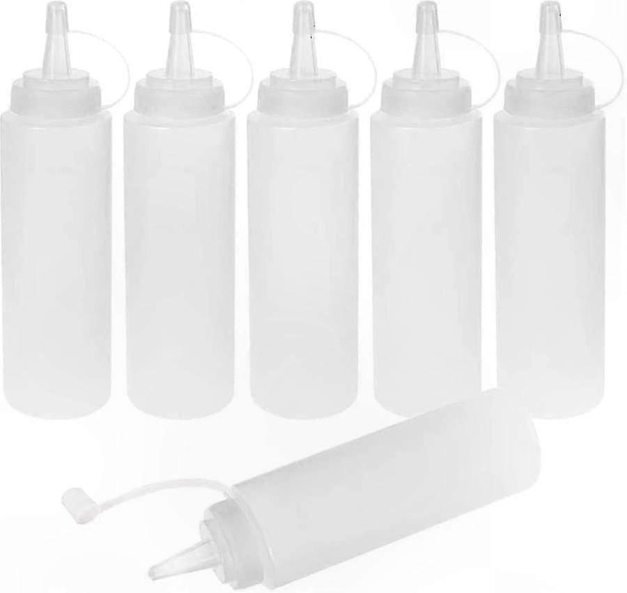 6-Pack 250ml Sauce Squeeze Bottles for Easy Dispensing and Storage