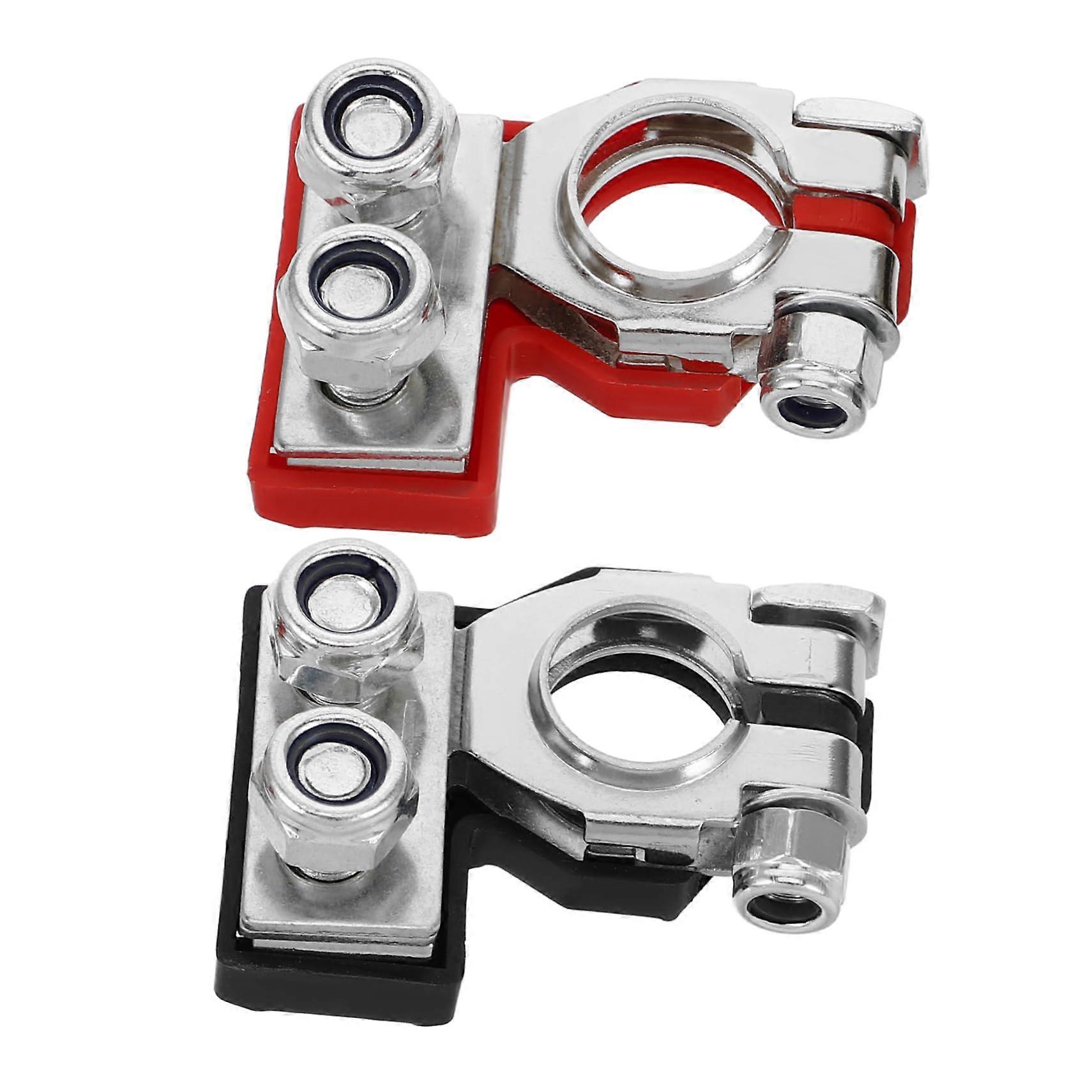 1 pair of battery clamps for car batteries, made for easy installation, suitable for SUVs and motorcycles, ensures stable circuits.