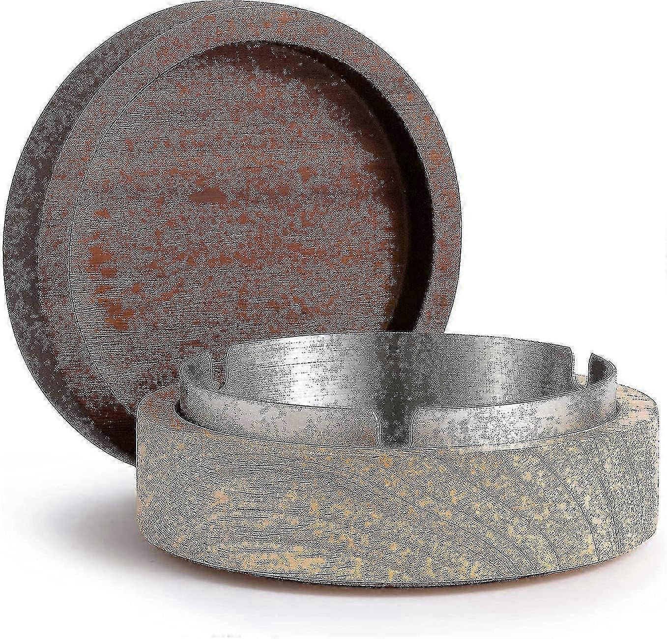 Posacenere con coperchio Posacenere per sigarette Posacenere antivento per uso interno o esterno Rivestimento in acciaio inossidabile in legno