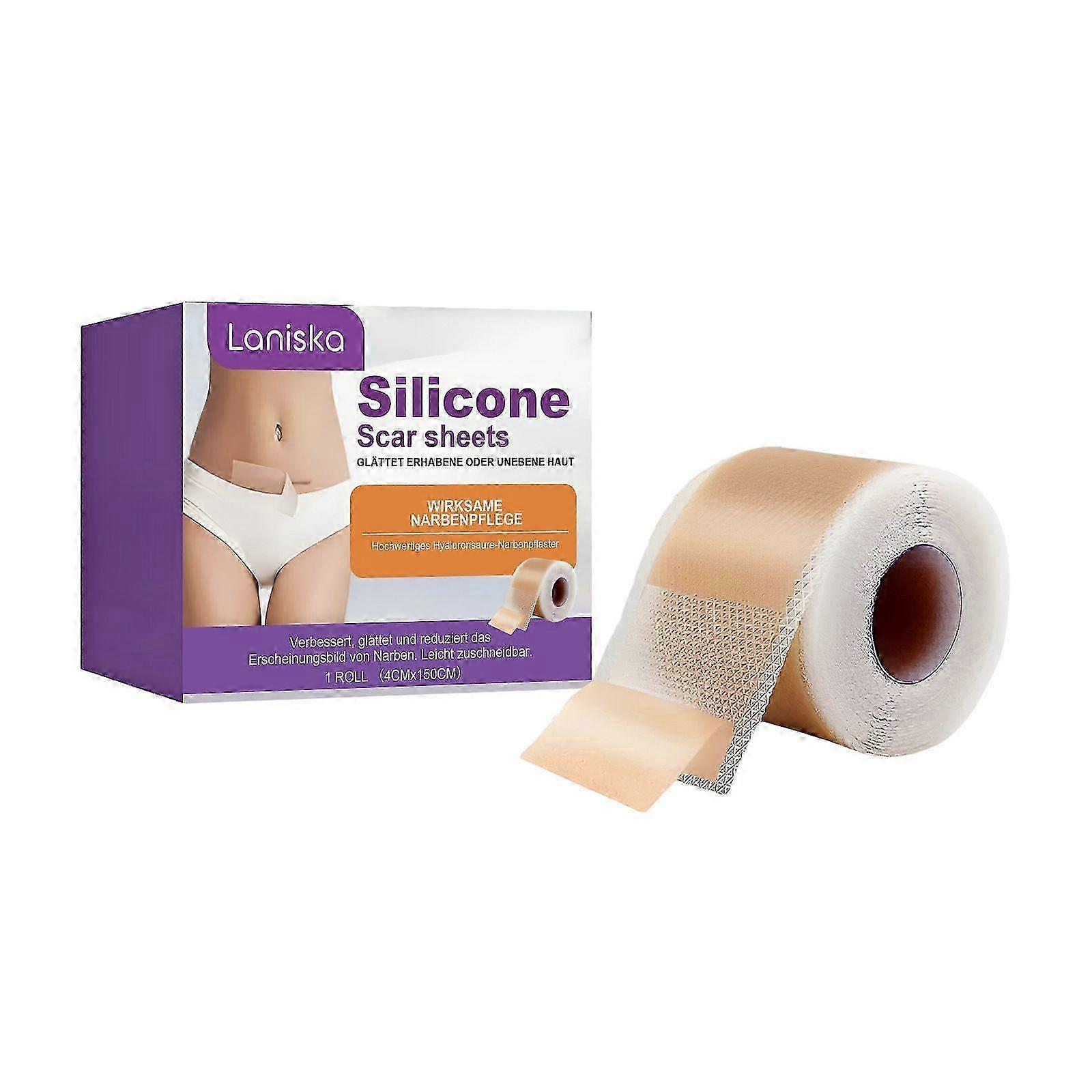 Silicone Scar Sheets, Silicone Scar Tape, Reusable Professional Silicone Scar Strips, for Surgical Scars,Keloid,Acne Scars,Burn Scar,C-Section 4cm x 1