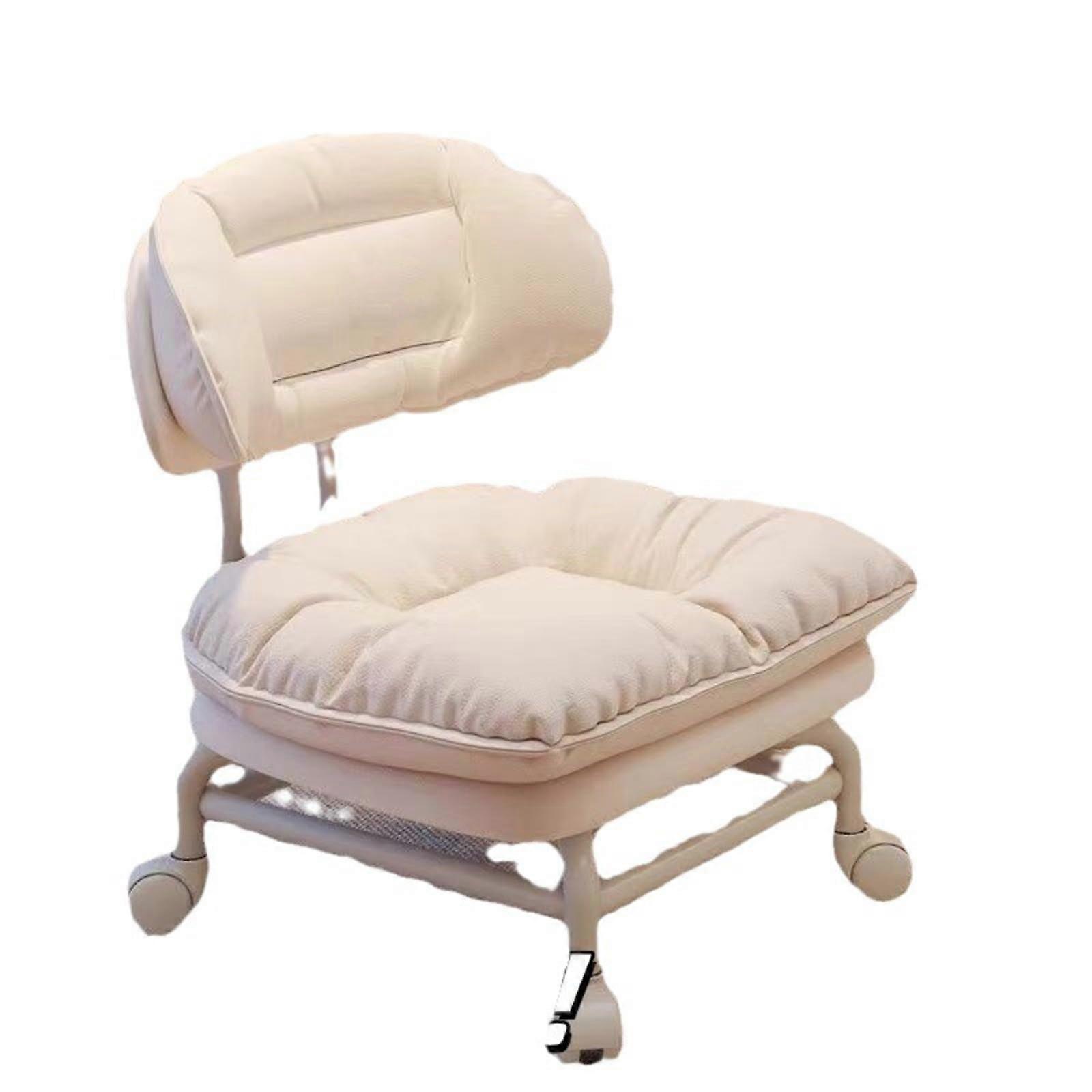 360° Rotating Foot Stool with Wheels Ottoman Shoe Bench (white)