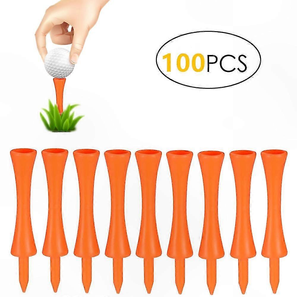 Professional Plastic Golf Tees, 100 Count, Step-Down Design for Practice and Height Control, Durable Castle Tee Set