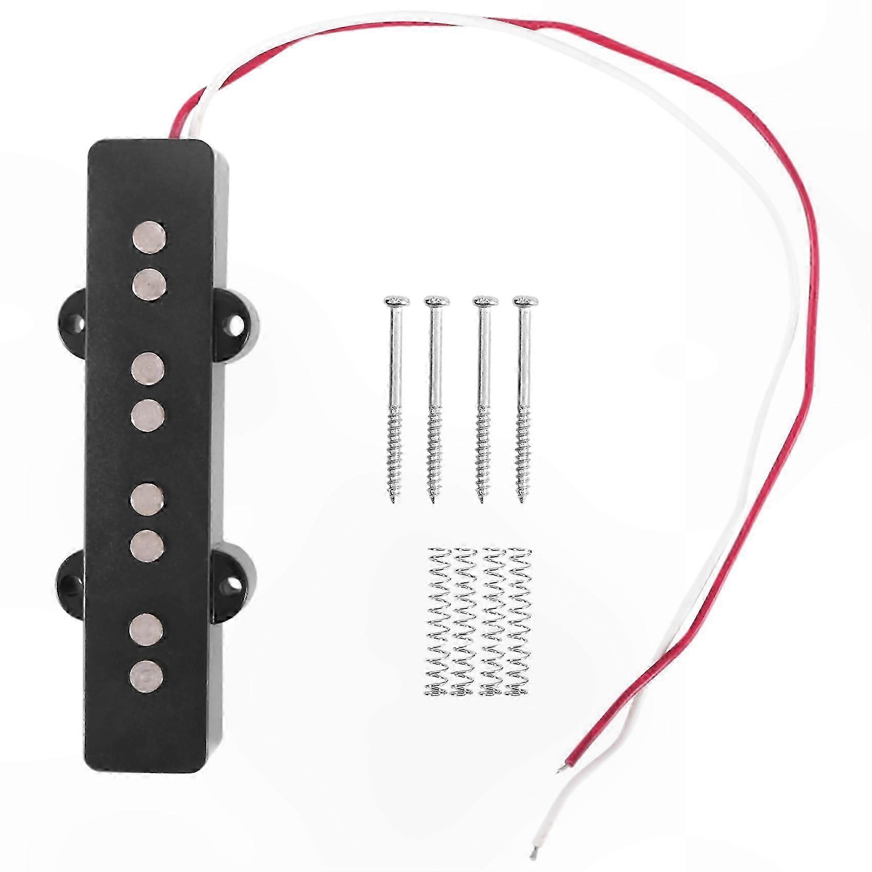 Noiseless Electric Bass Bridge Pickup for 4-String Jazz Style, Open Design, Black 95x18.3mm