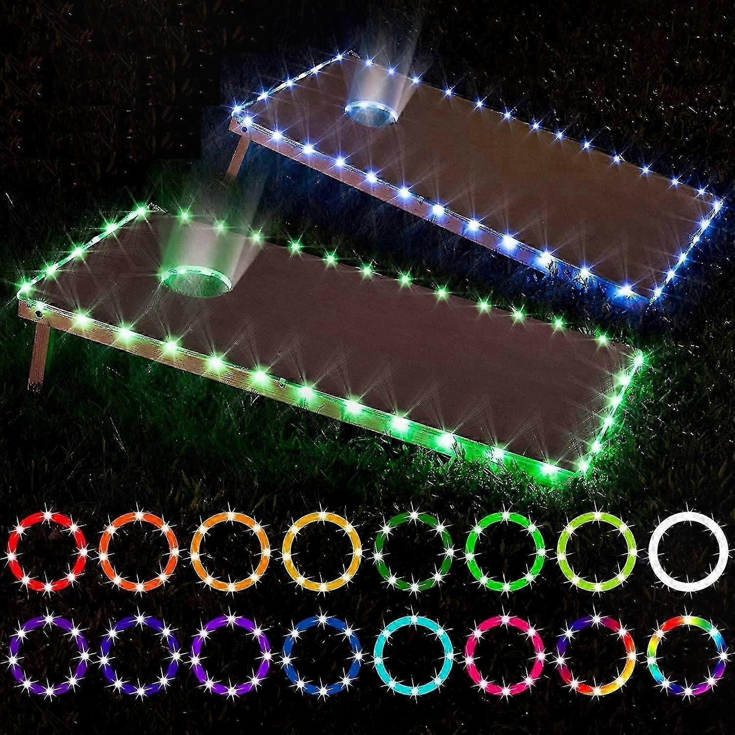 LED Cornhole Board Lights with Remote Control, 16 Color Options for Customization, Perfect for Bean Bag Toss Games