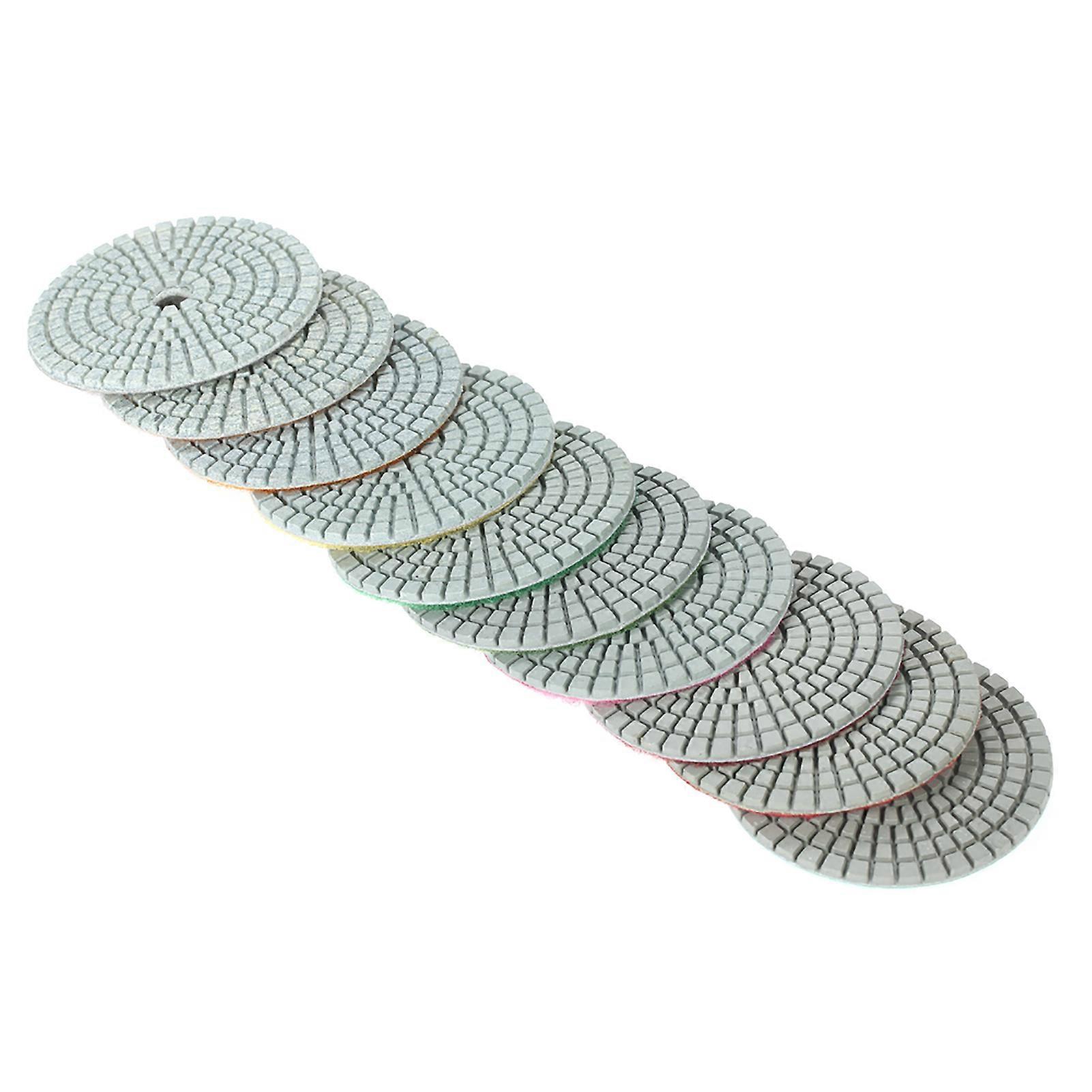 10pcs 3" Diamond Wet Polishing Pads + 1 Backing Pad for Stone