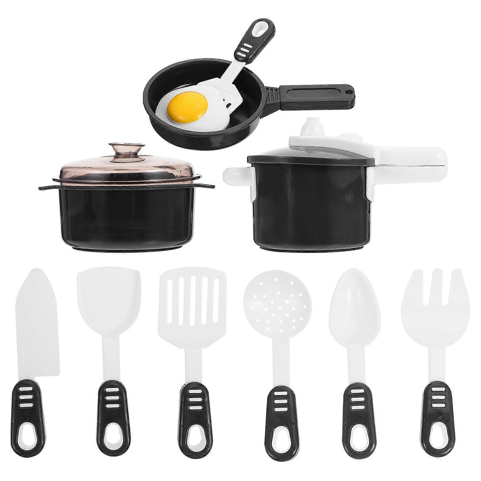 Simulated Kitchen Cooking Toy Imitation Cooking Tools Play House Toy for Kids Made of Pp Assorted Color for Daily Life Interest Cultivation 1Set
