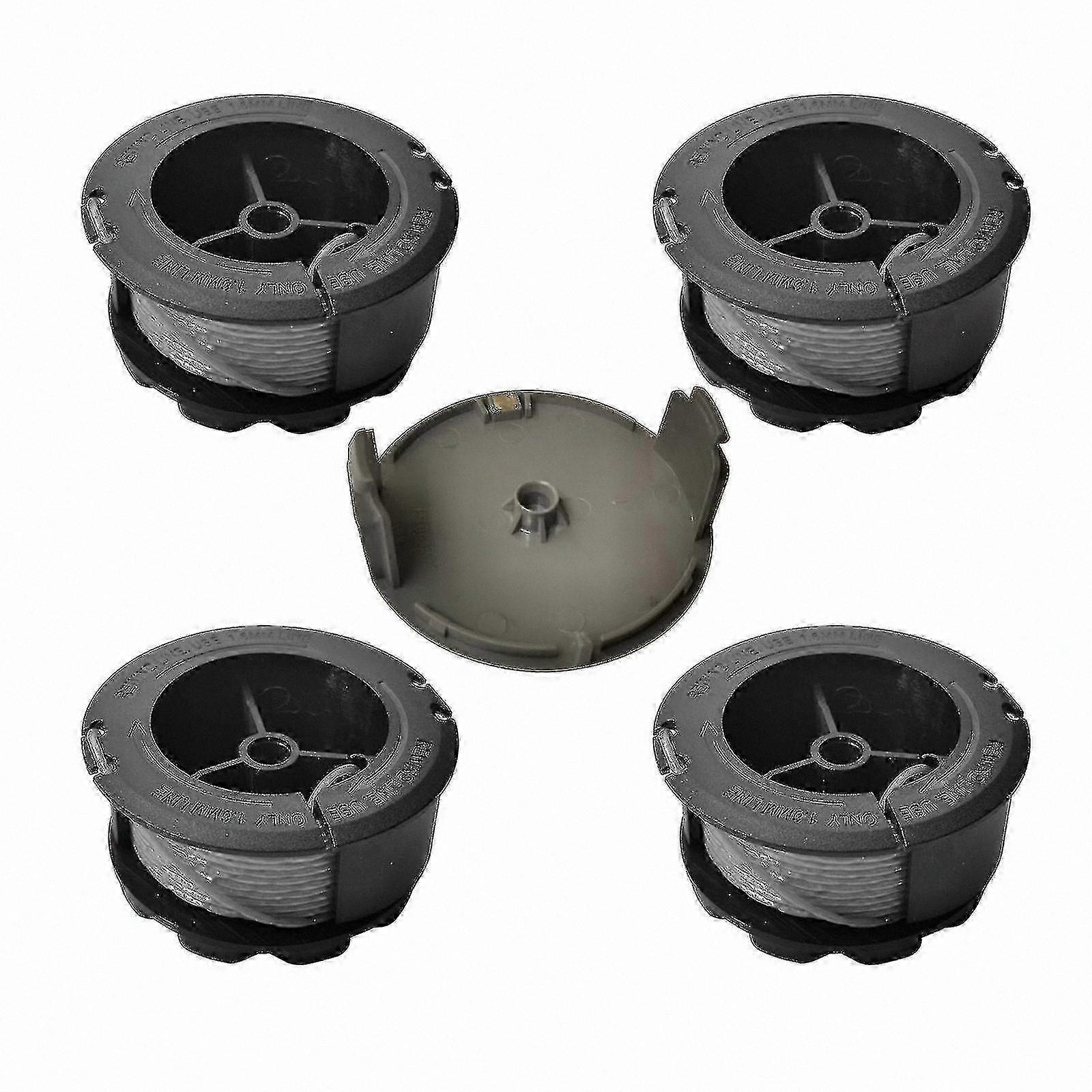 4-Pack Replacement Trimmer Spools with 1 Cap for Universal Grasscut Models, Compatible with 1600A01R5J